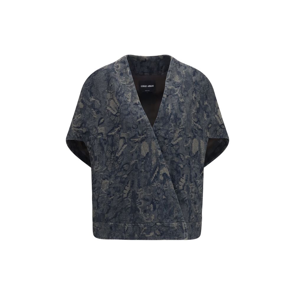 Giorgio Armani Blue Cotton Denim Women's Jacket