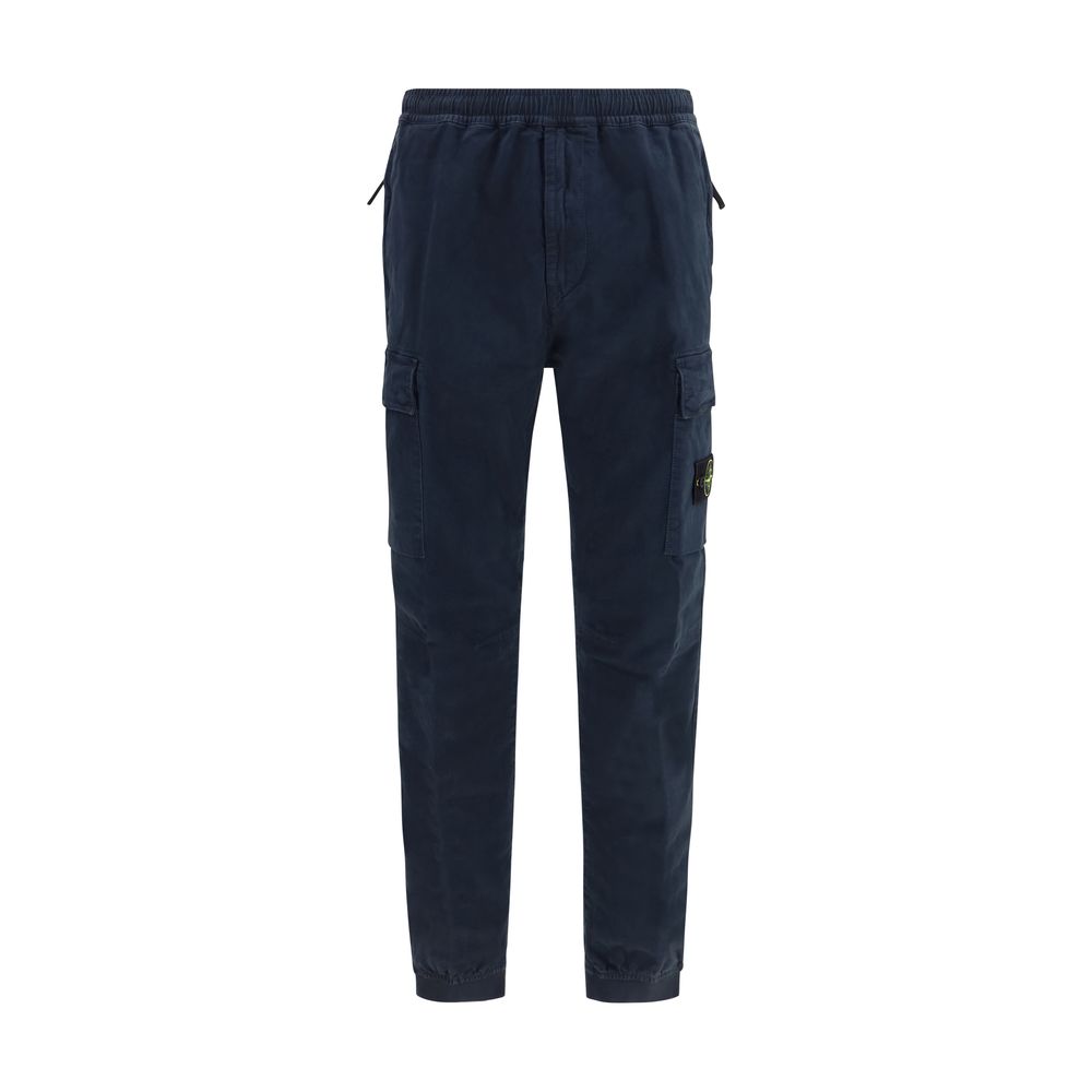 Stone Island Blue Cotton Cargo Men's Pants