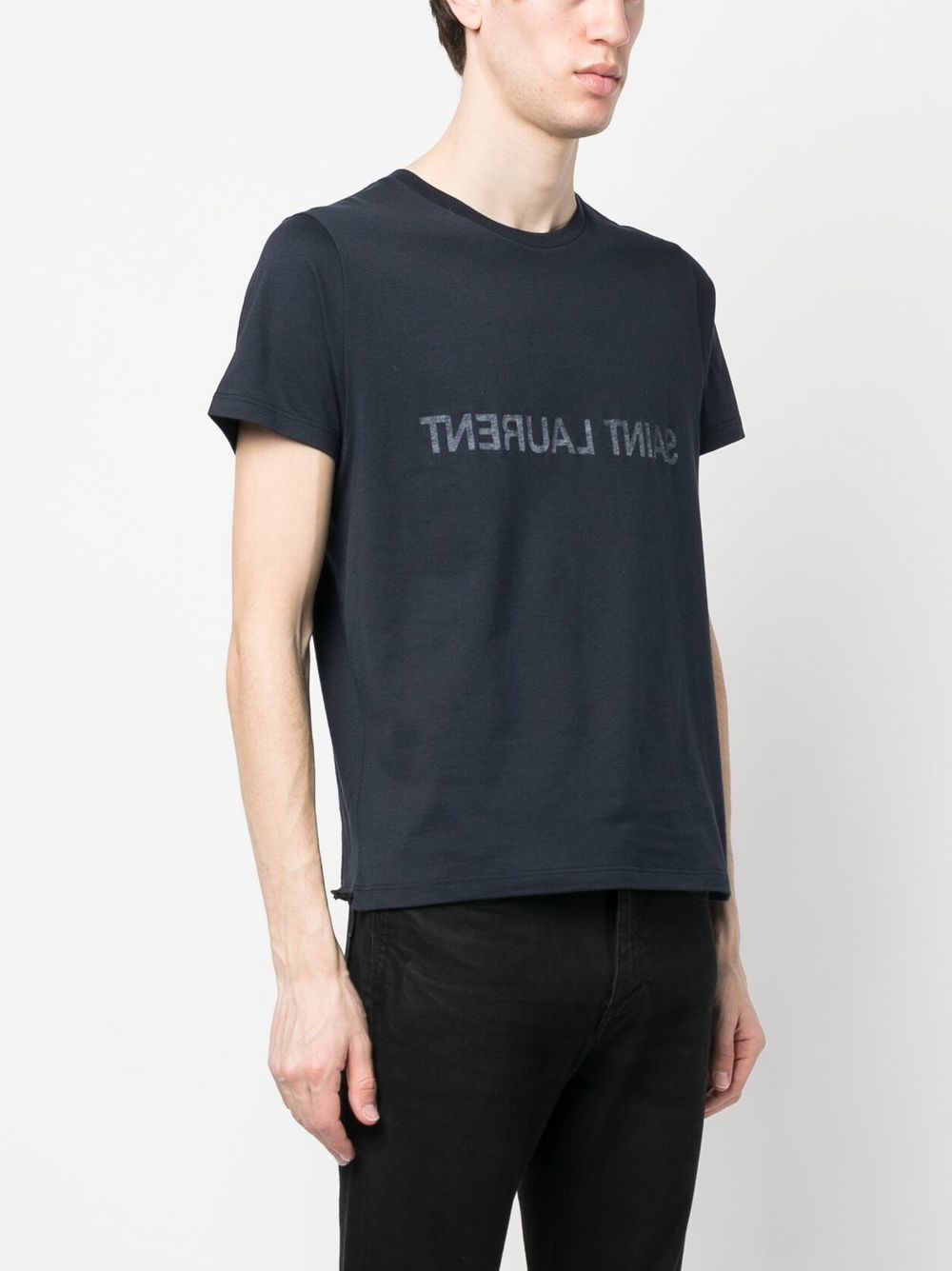 Saint Laurent Men's Reverse Logo-Print Cotton T-Shirt