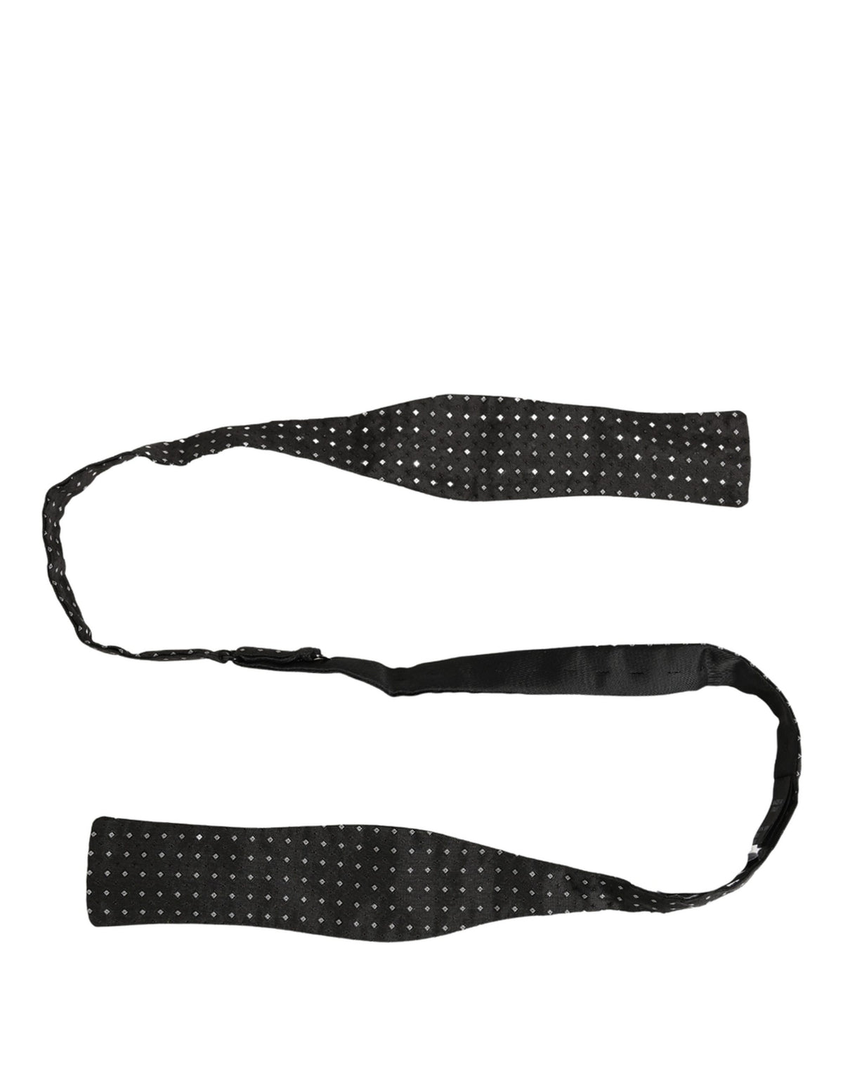 Dolce & Gabbana Dark Gray White Polka Dot Adjustable Neck Papillon Bow Men's Tie