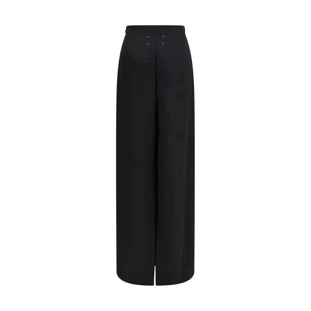 Maison Margiela Black Wool Oves Aries Long Women's Skirt
