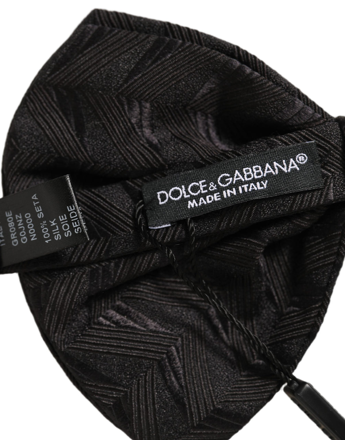Dolce & Gabbana Men Black Patterned Adjustable Neck Papillon Bow Men's Tie