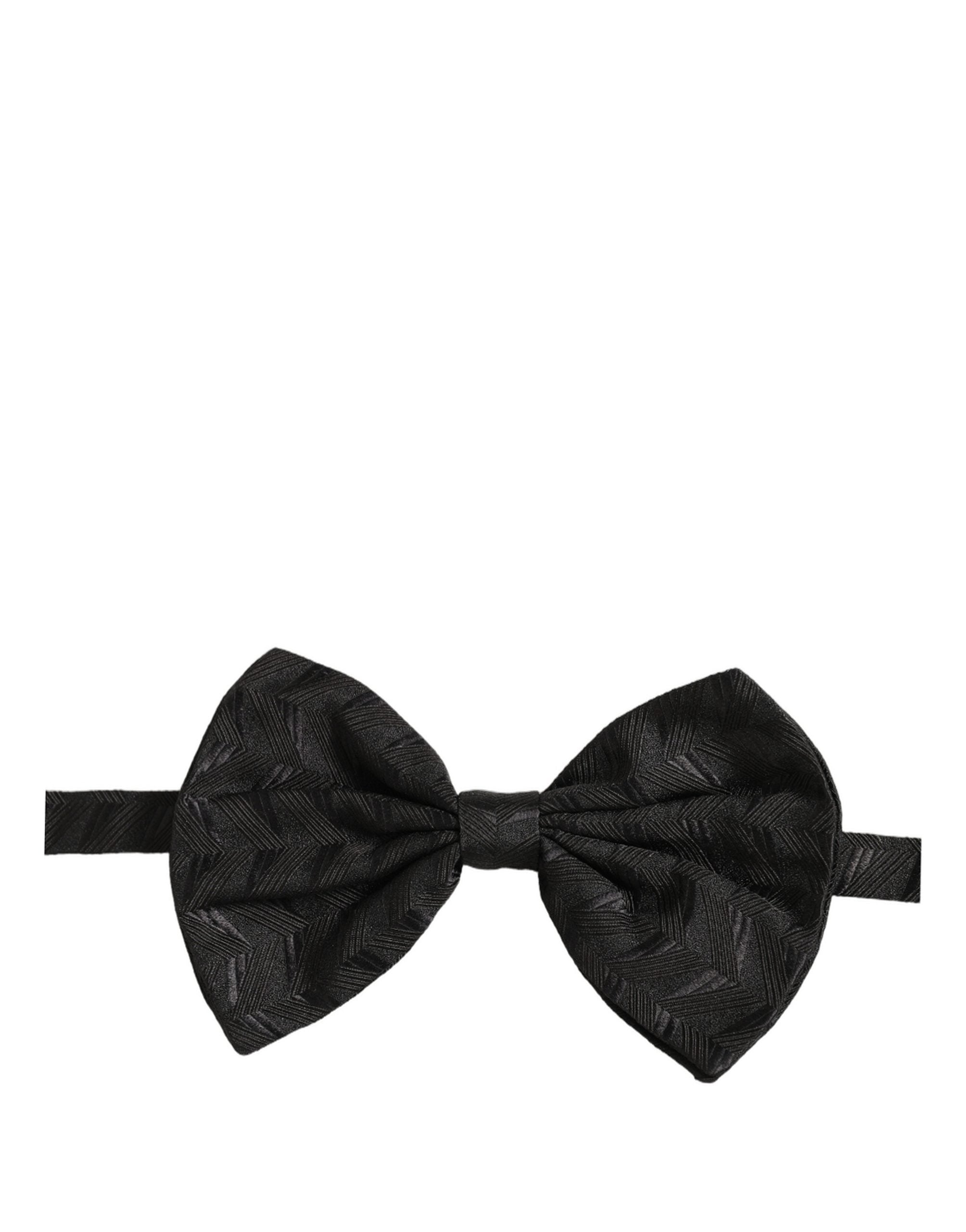 Dolce & Gabbana Men Black Patterned Adjustable Neck Papillon Bow Men's Tie