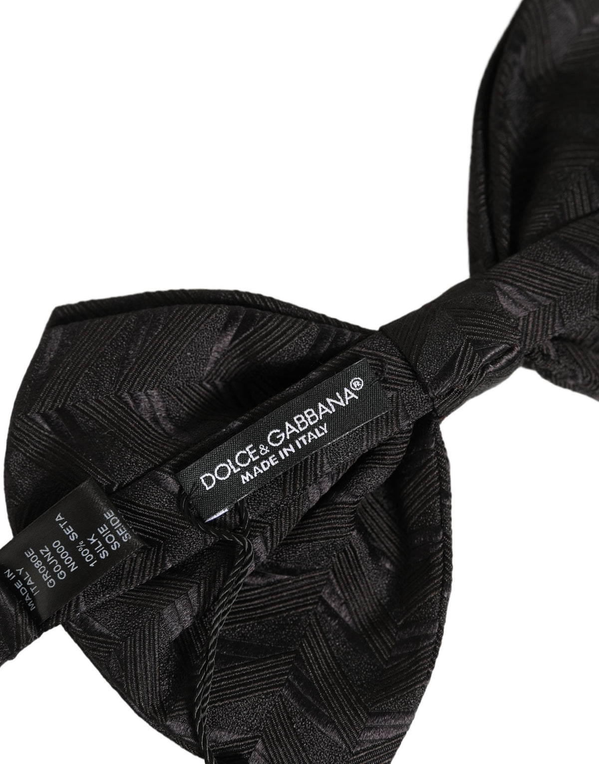 Dolce & Gabbana Men Black Patterned Adjustable Neck Papillon Bow Men's Tie