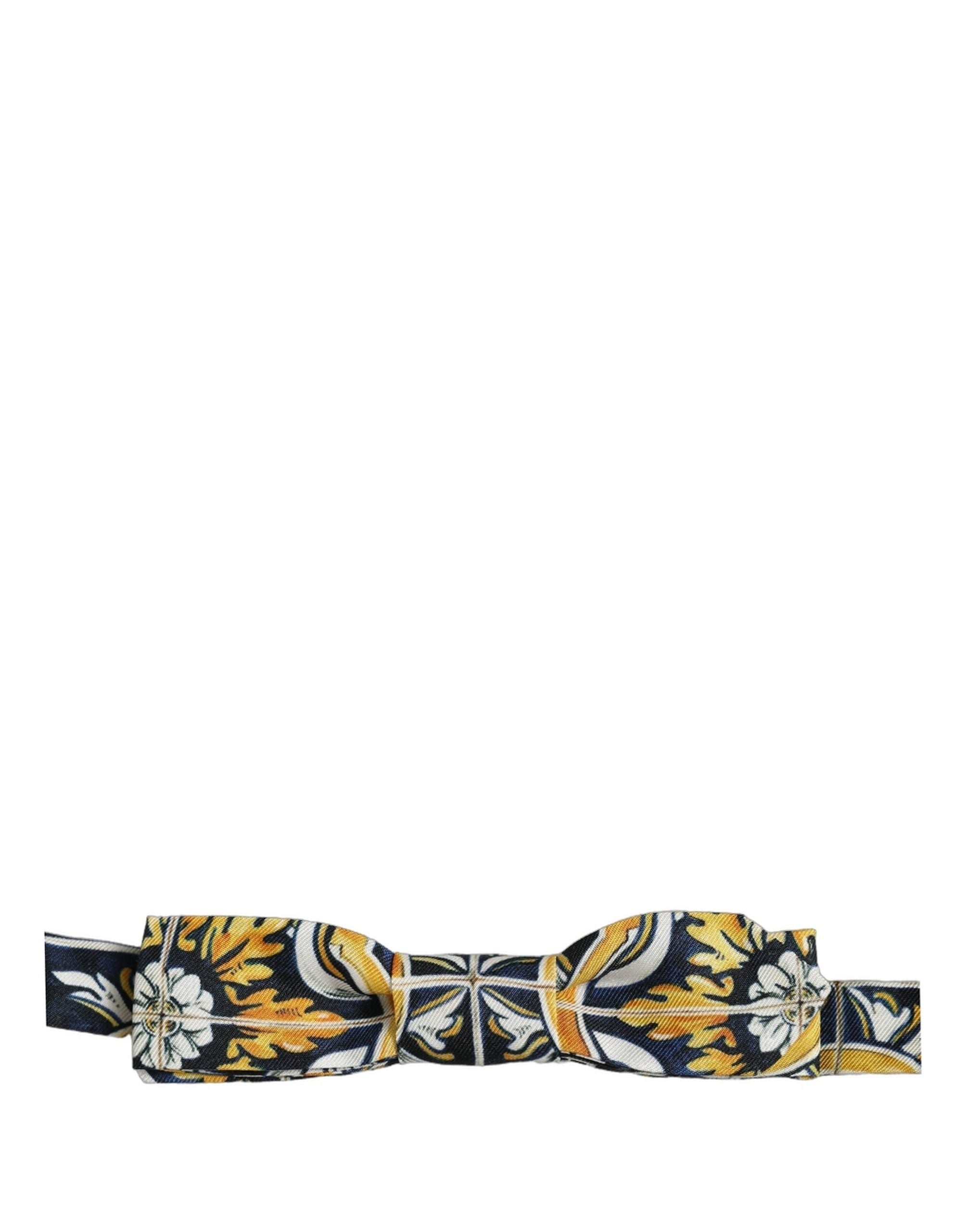 Dolce & Gabbana Multicolor Damask Style Adjustable Neck Papillon Bow Men's Tie