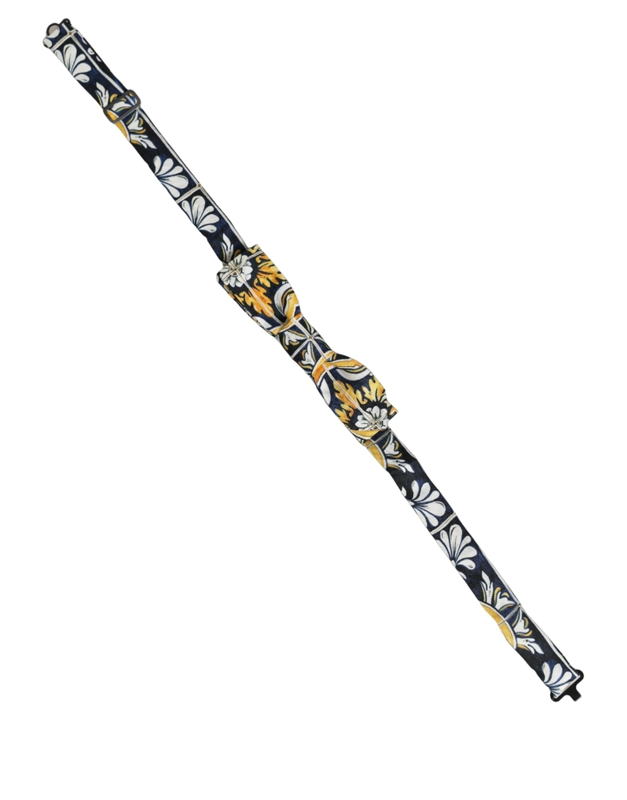 Dolce & Gabbana Multicolor Damask Style Adjustable Neck Papillon Bow Men's Tie