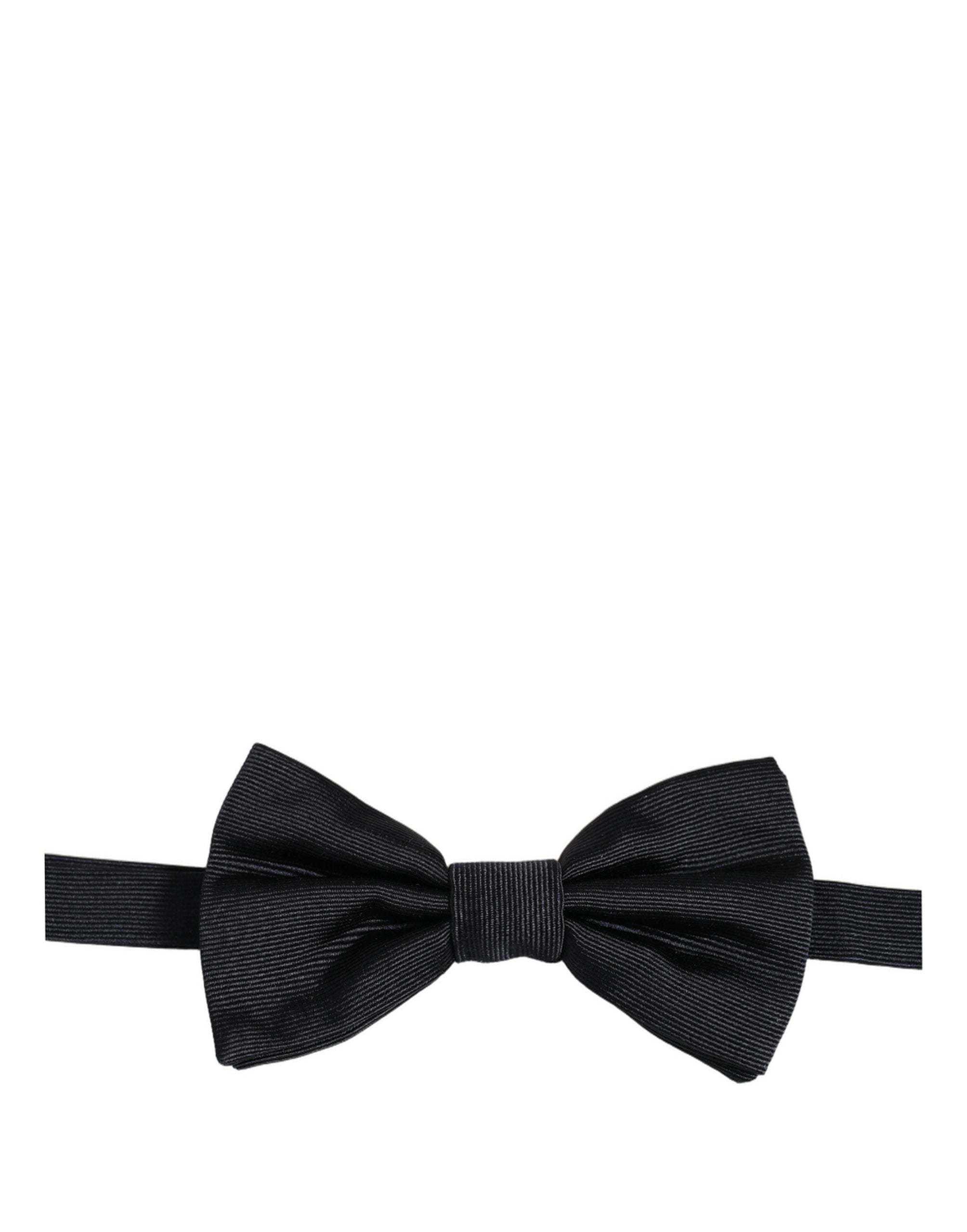 Dolce & Gabbana Men Black 100% Silk Adjustable Neck Papillon Bow Men's Tie