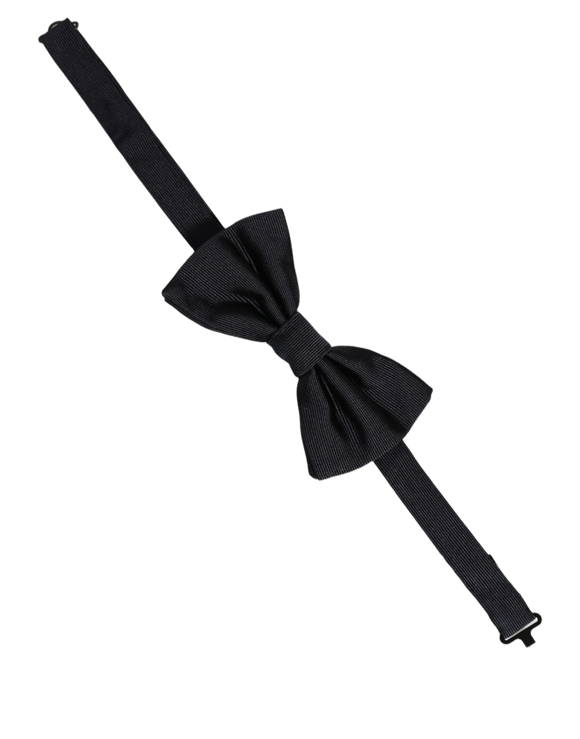 Dolce & Gabbana Men Black 100% Silk Adjustable Neck Papillon Bow Men's Tie
