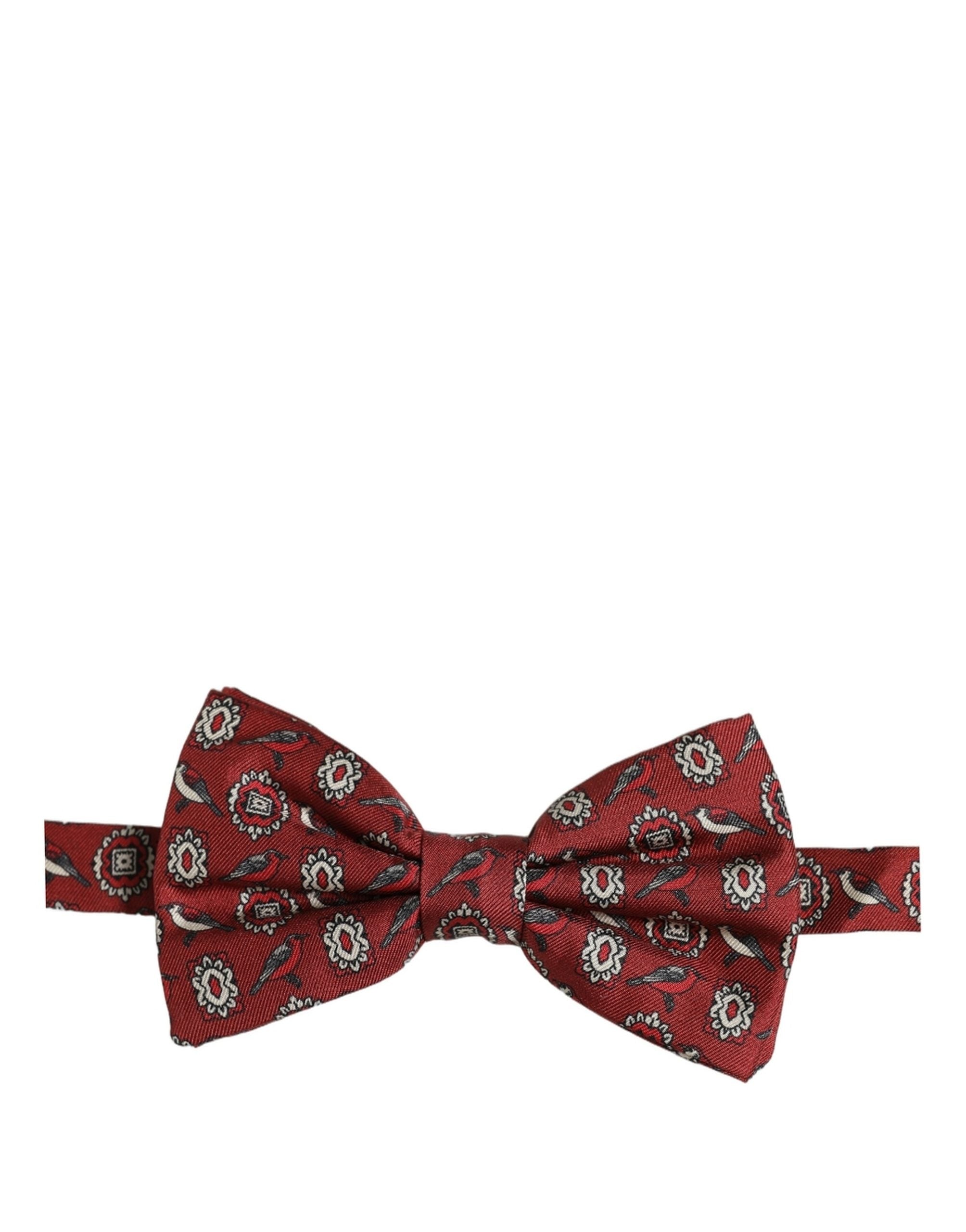 Dolce & Gabbana Men Bordeaux Floral Adjustable Neck Papillon Bow Men's Tie