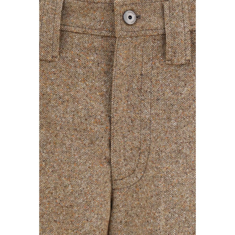 Brunello Cucinelli Beige Wool Oves Aries Casual Women's Pants