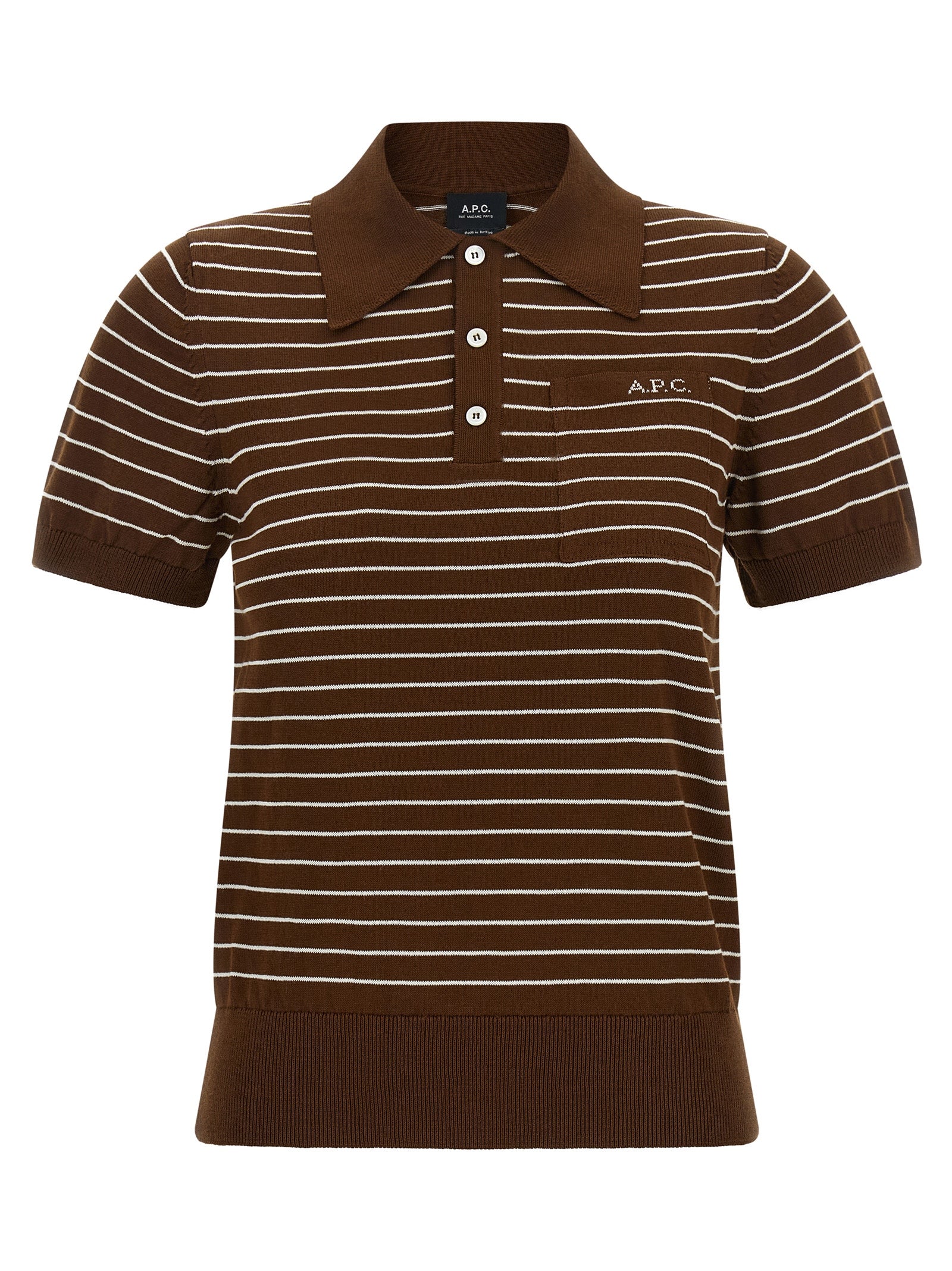 A.P.C. Brown Cotton Polo Women's Shirt