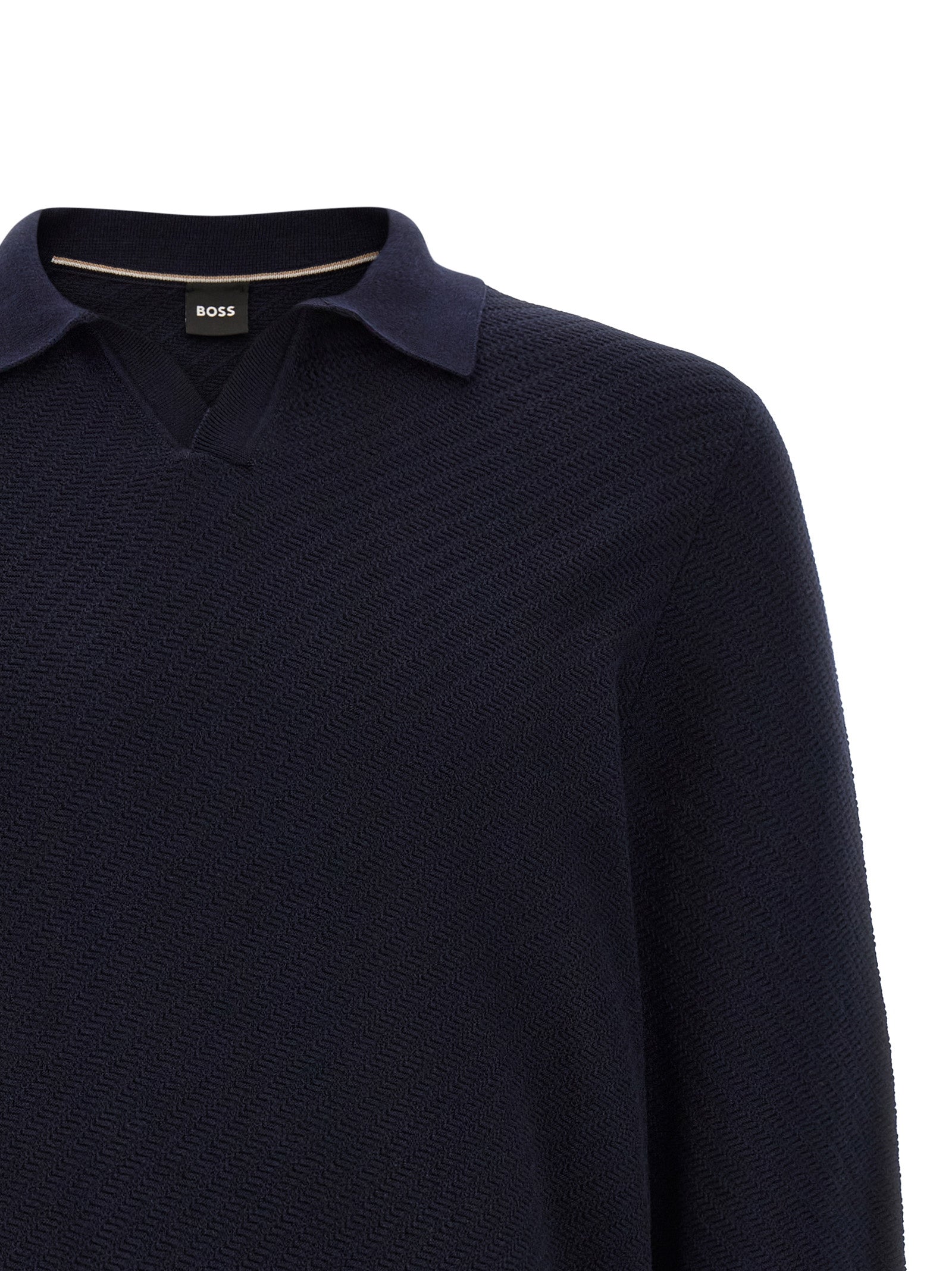 Hugo Boss Blue Cotton Polo Men's Shirt