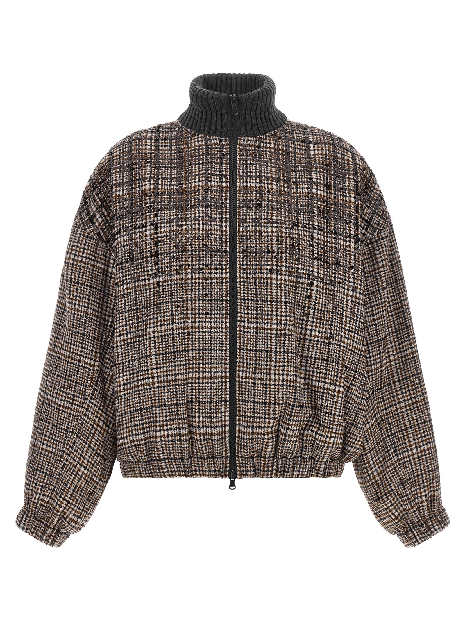 Brunello Cucinelli Brown Alpaca Leather Women's Bomber