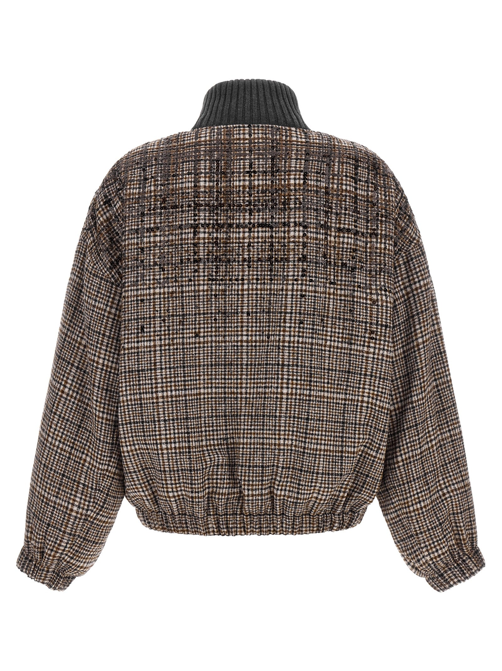 Brunello Cucinelli Brown Alpaca Leather Women's Bomber