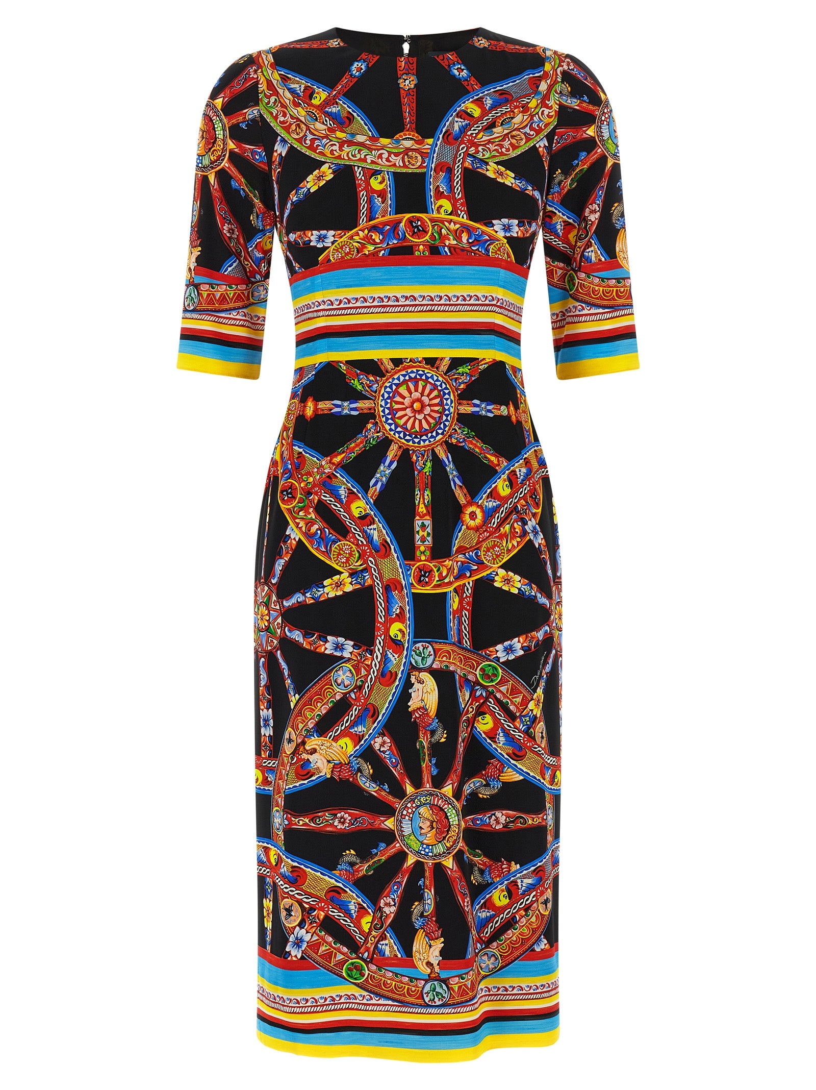 Dolce & Gabbana Multicolor Silk Midi Women's Dress