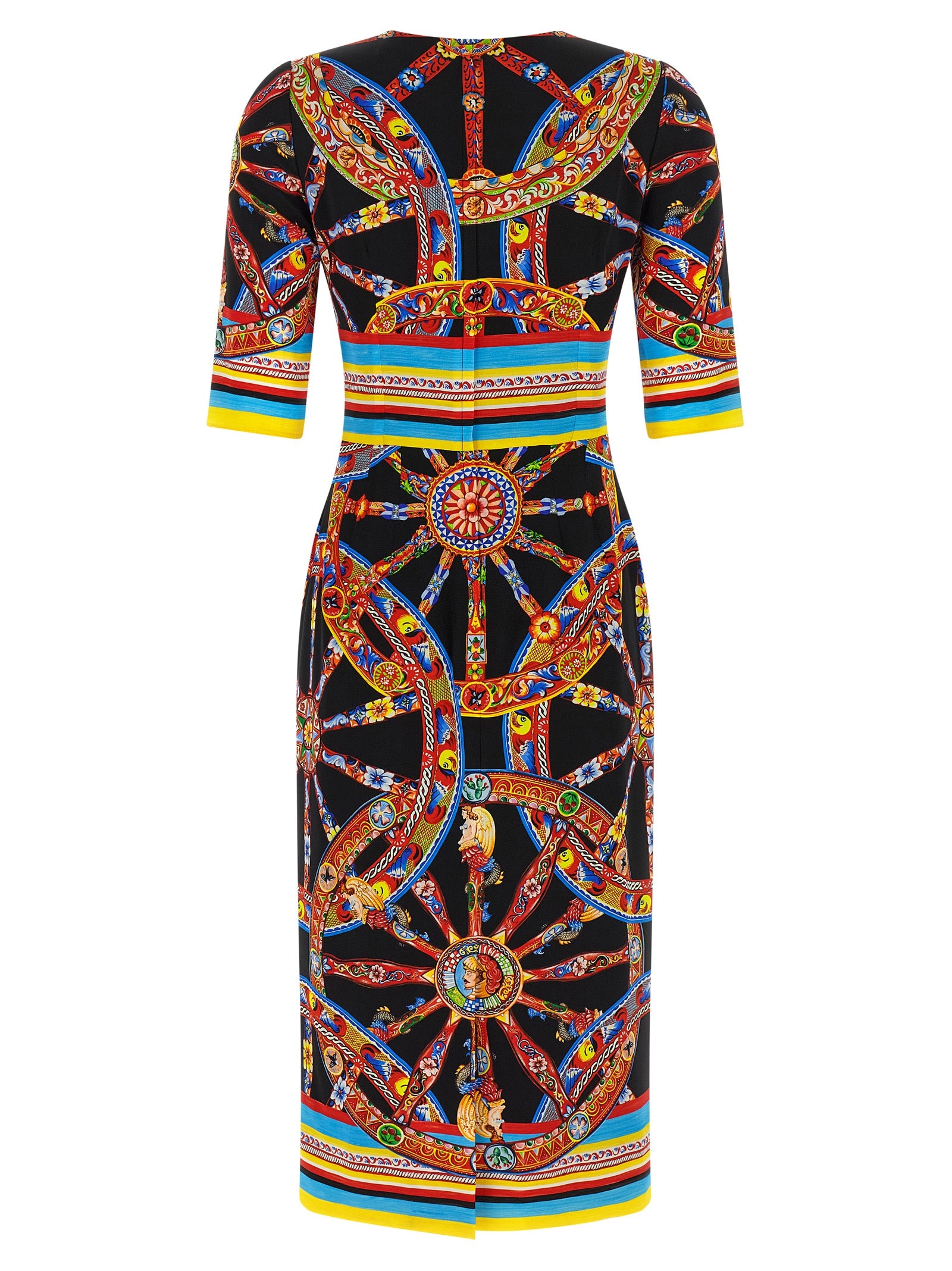 Dolce & Gabbana Multicolor Silk Midi Women's Dress