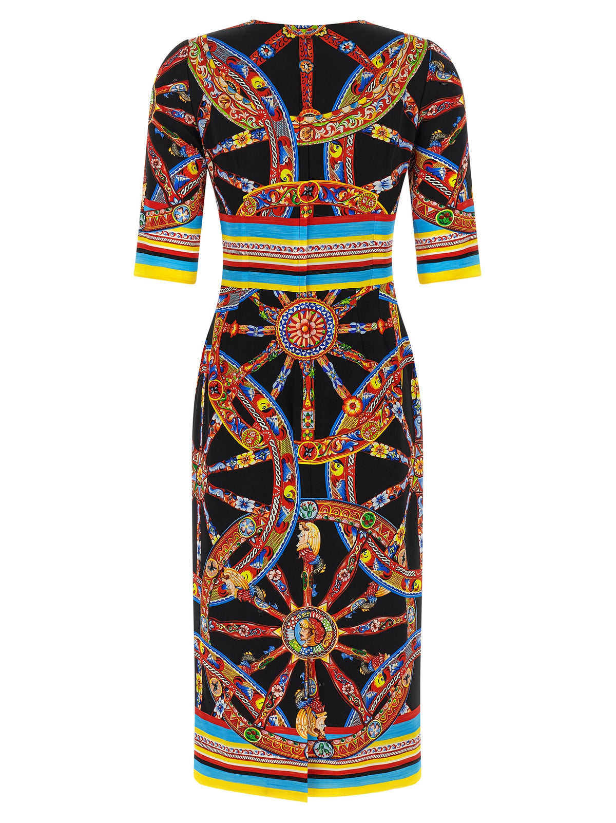 Dolce & Gabbana Multicolor Silk Midi Women's Dress