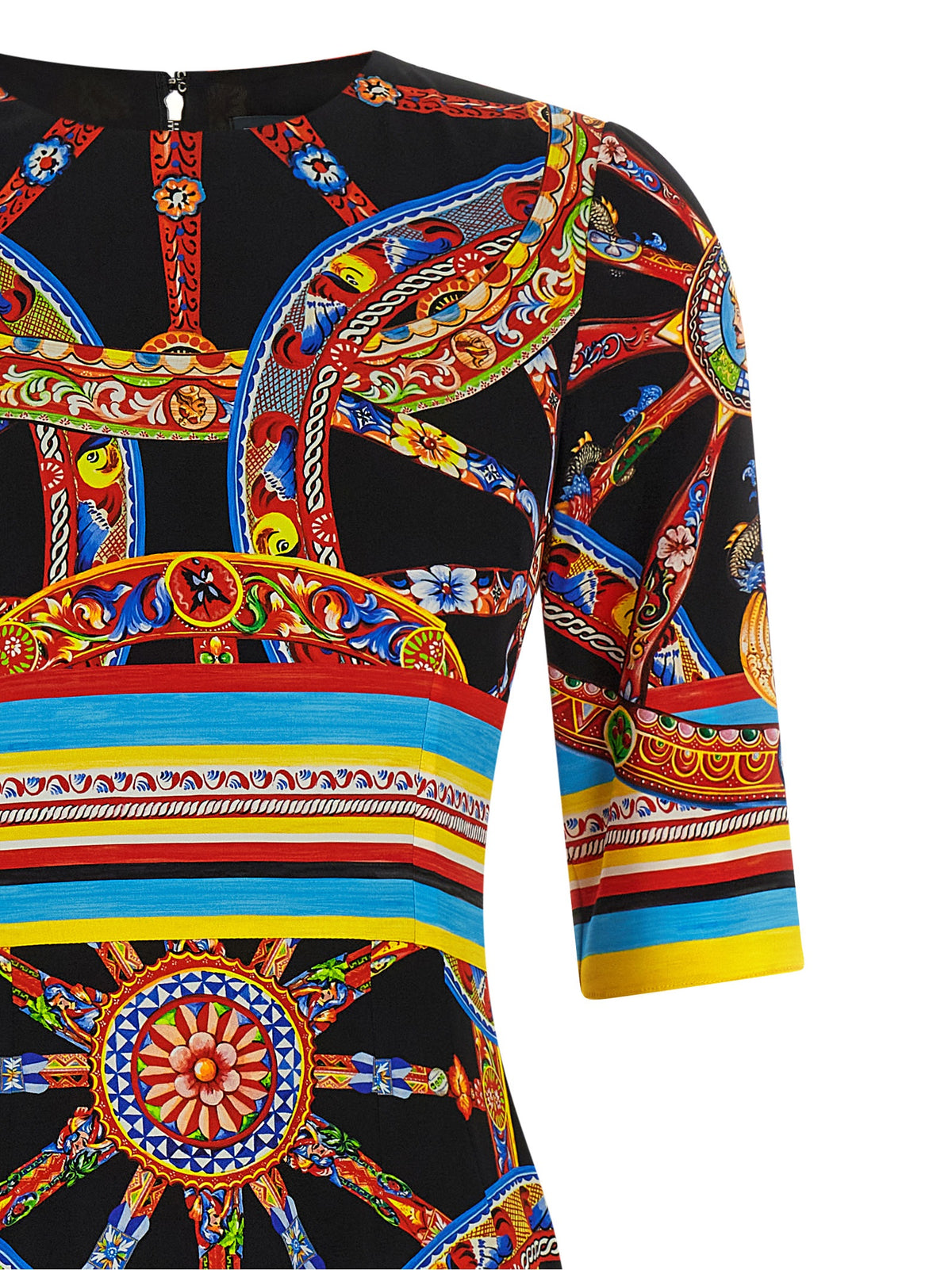 Dolce & Gabbana Multicolor Silk Midi Women's Dress