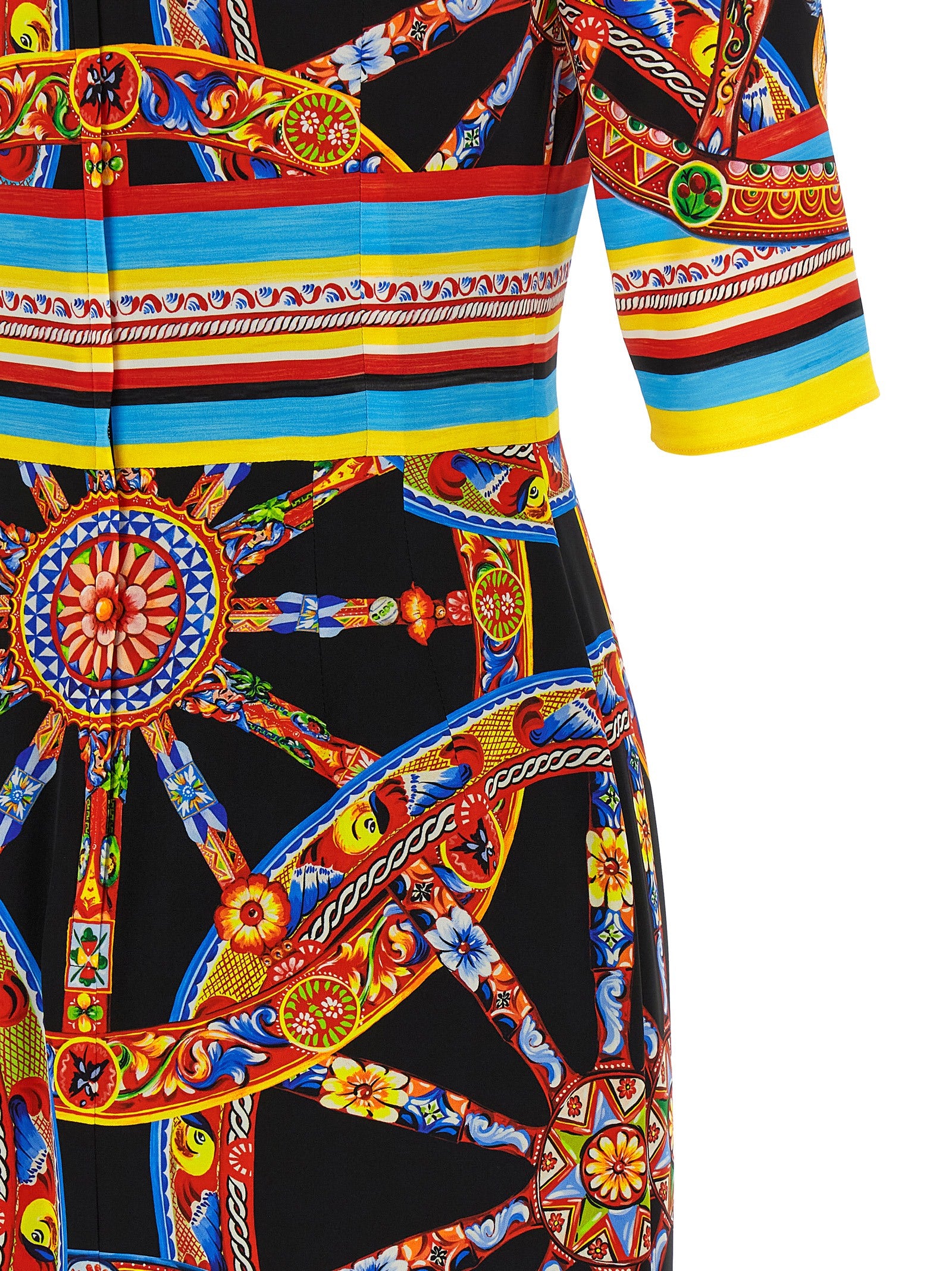 Dolce & Gabbana Multicolor Silk Midi Women's Dress