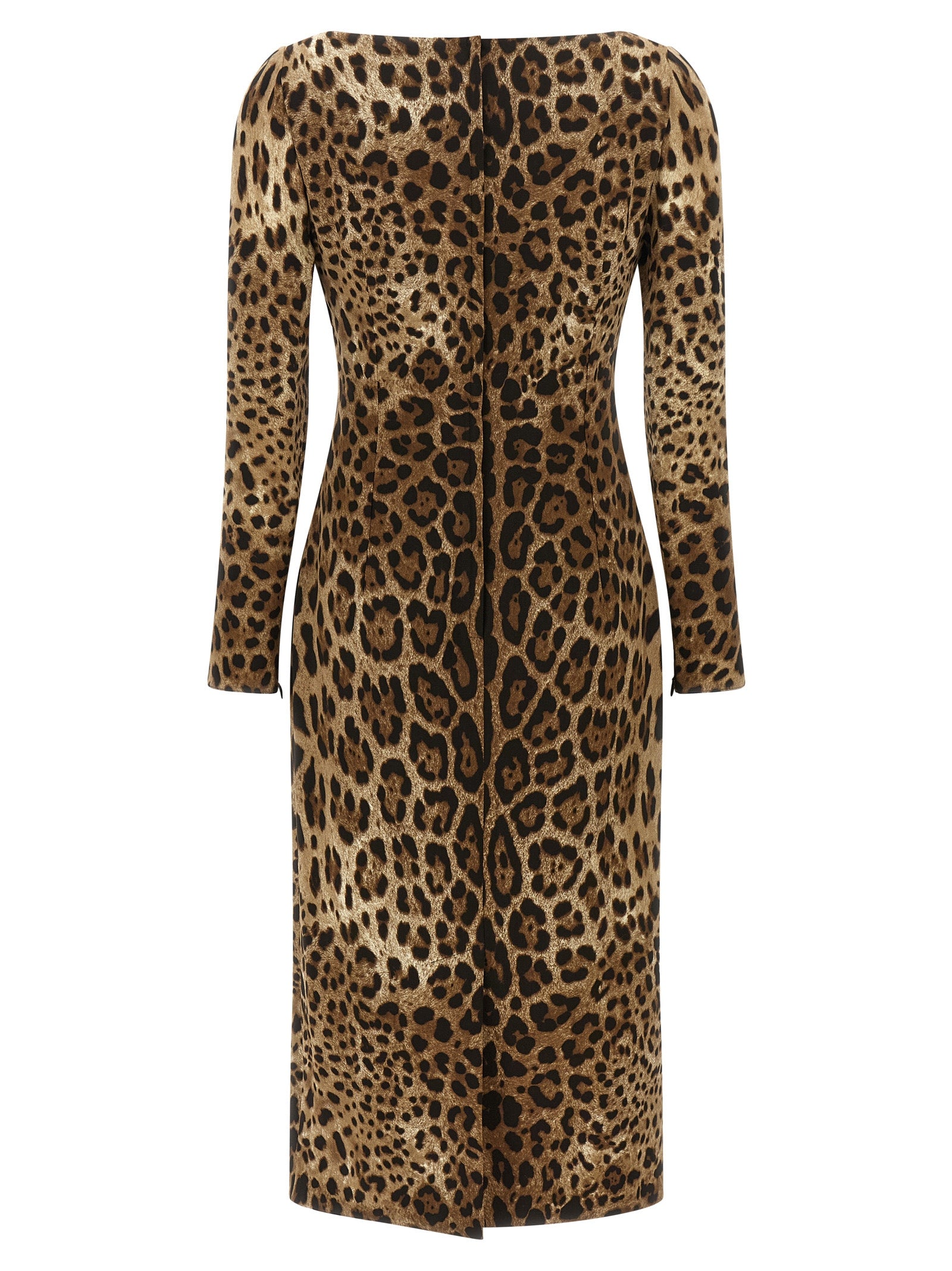 Dolce & Gabbana Brown Viscose Midi Women's Dress