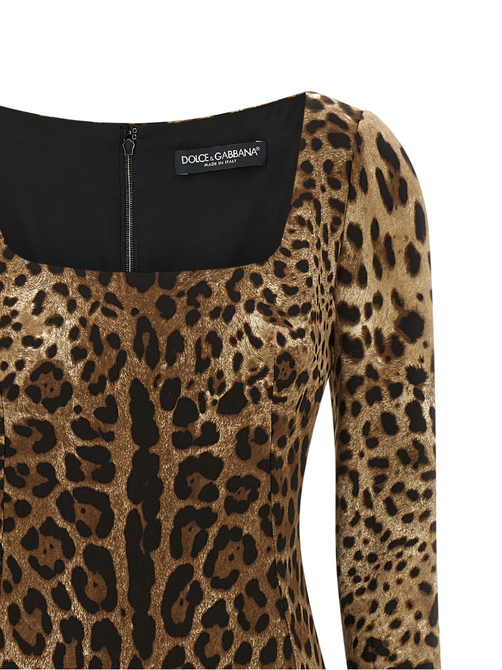 Dolce & Gabbana Brown Viscose Midi Women's Dress