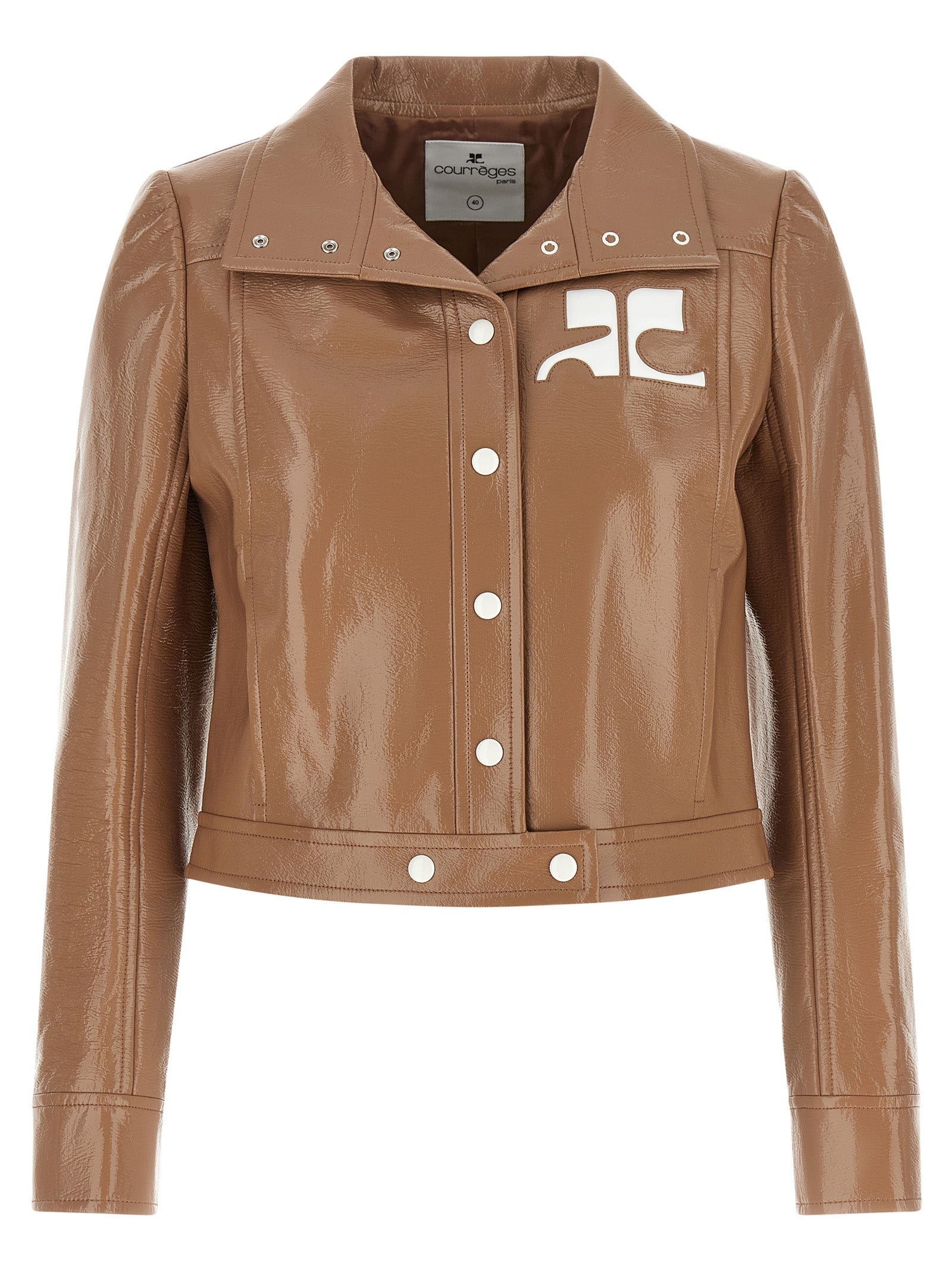Courrèges Brown Cotton Full-Length Women's Jacket