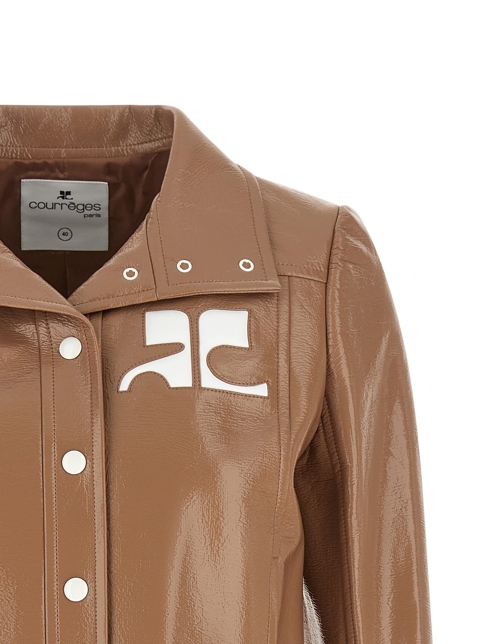 Courrèges Brown Cotton Full-Length Women's Jacket