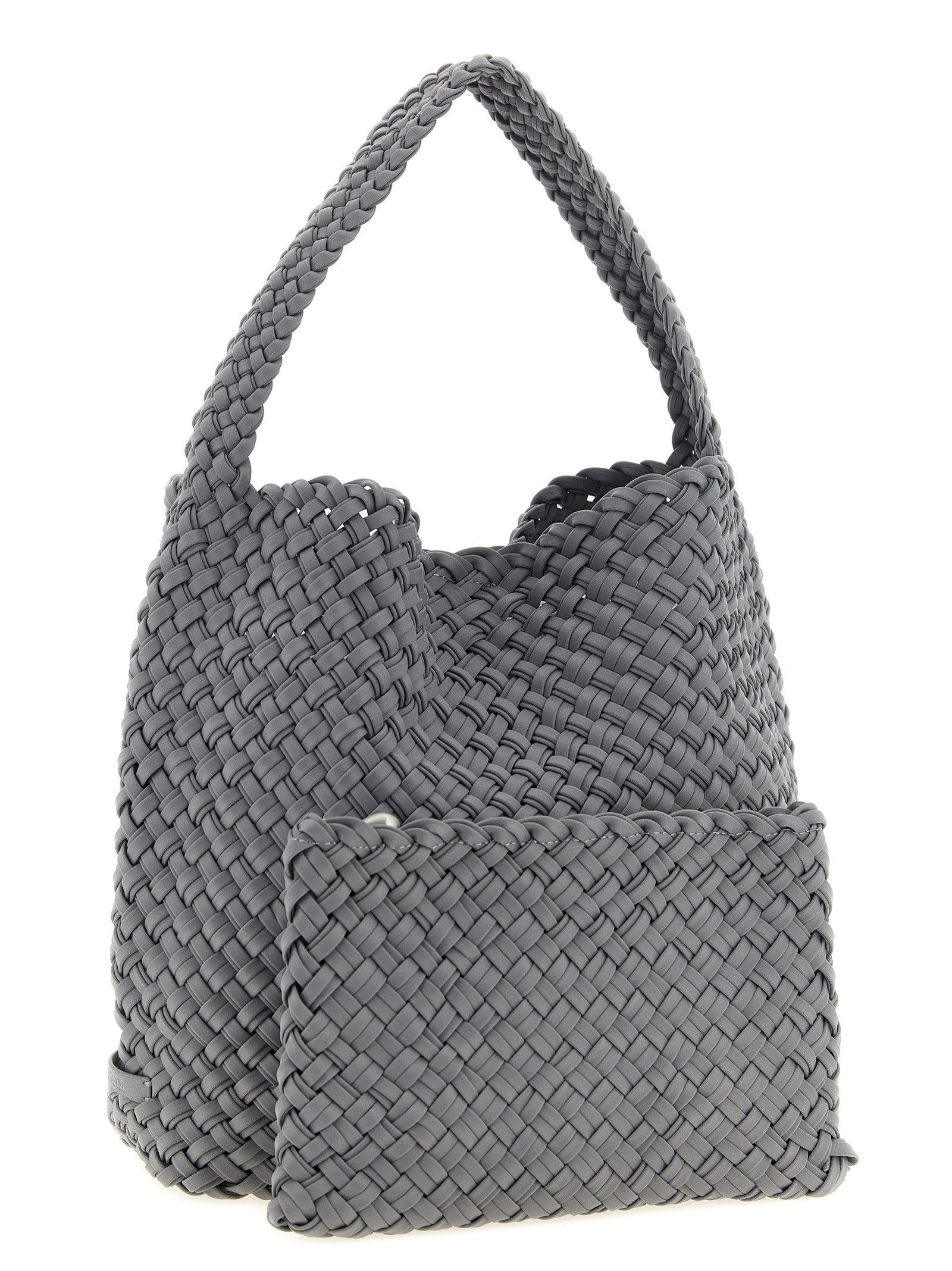 NAGHEDI Gray Nylon Shoulder Women's Bag