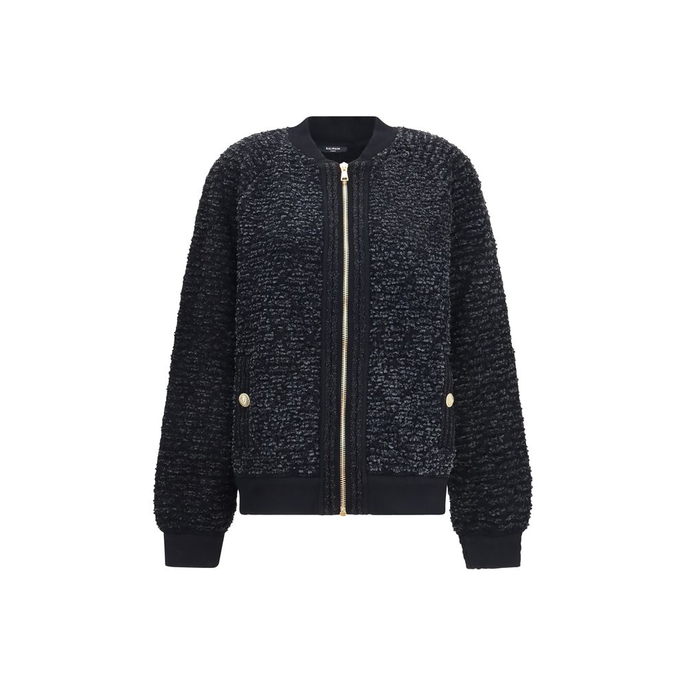 Balmain Black Viscose Women's Bomber