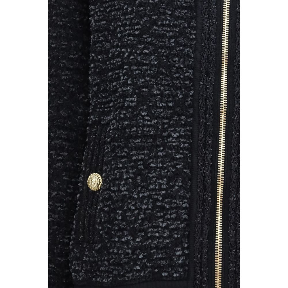Balmain Black Viscose Women's Bomber