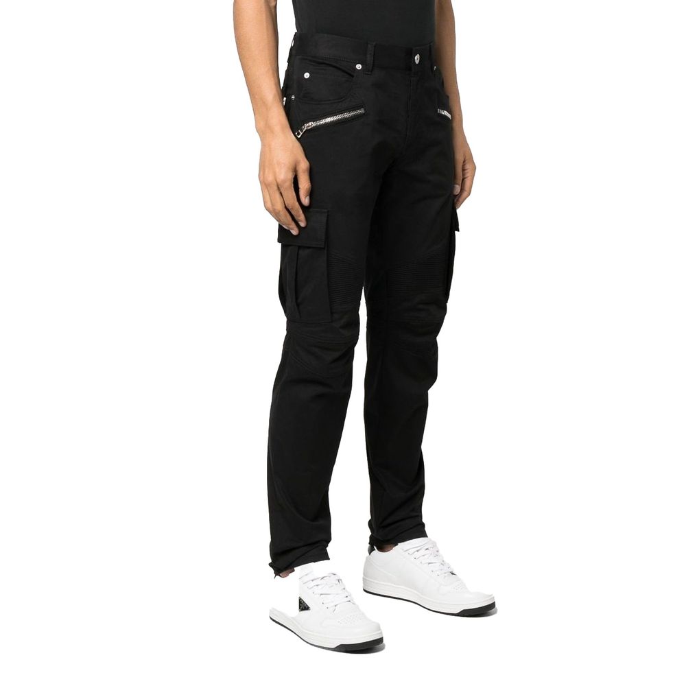 Balmain Black Cotton Cargo Men's Pants