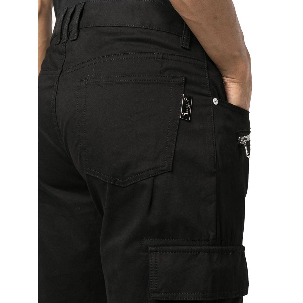 Balmain Black Cotton Cargo Men's Pants