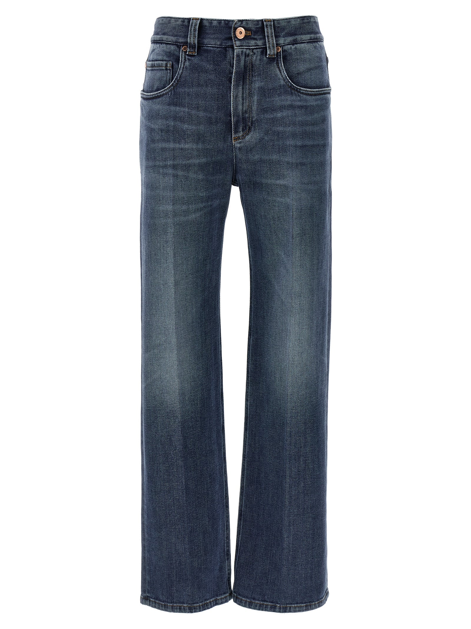 Brunello Cucinelli Blue Cotton Relaxed Fit Women's Jeans