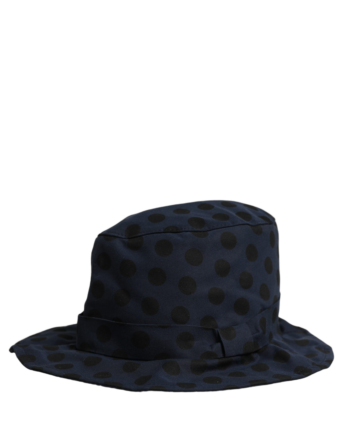 Dolce & Gabbana Blue Black Polka Dot Cotton Bucket Capello Women's Hat