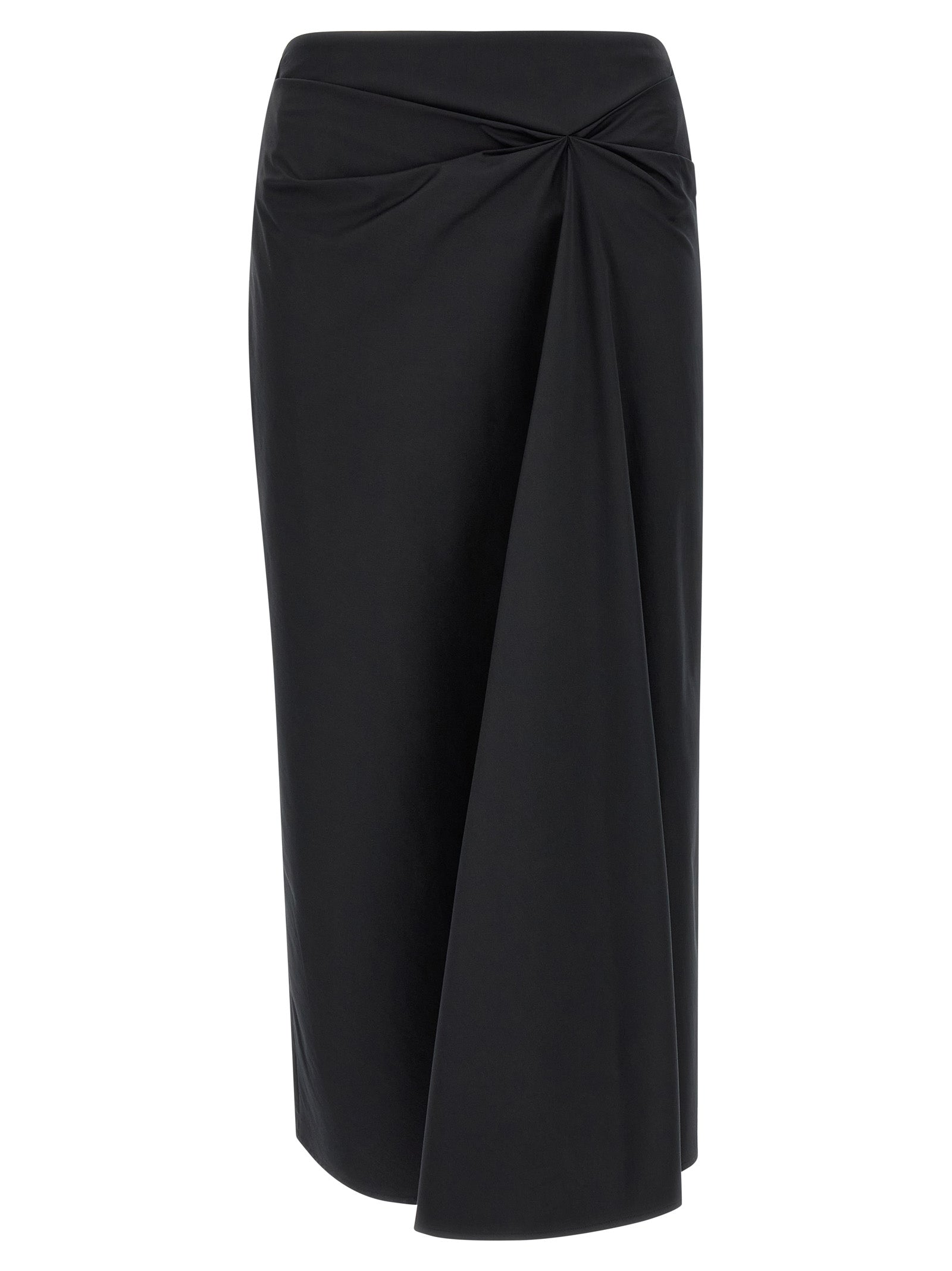 Max Mara Black Cotton Midi Women's Skirt
