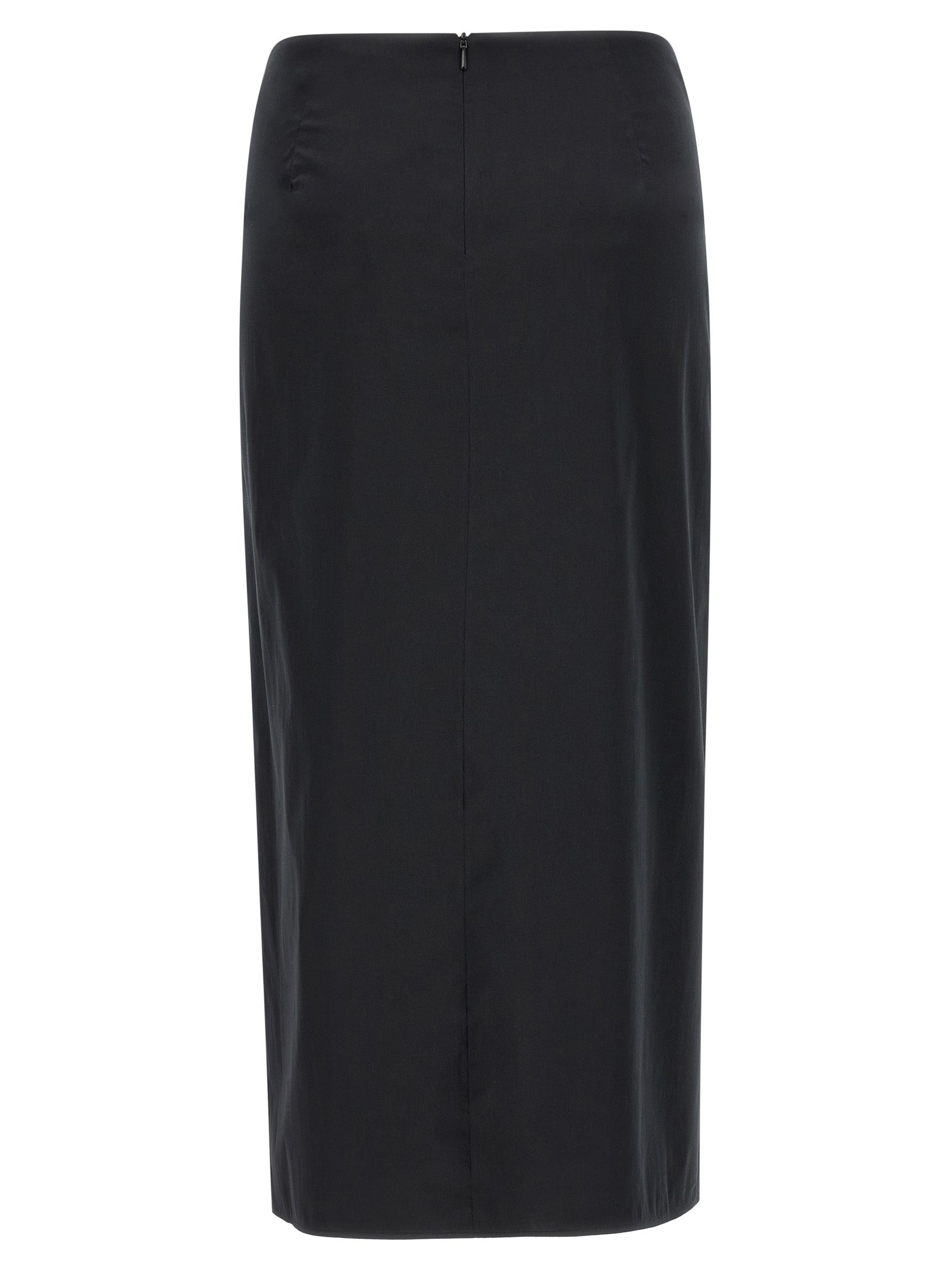 Max Mara Black Cotton Midi Women's Skirt
