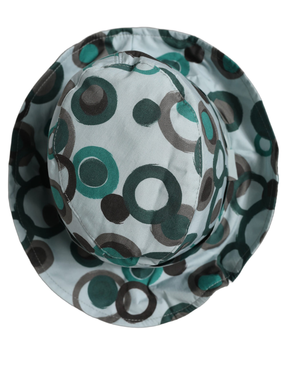 Dolce & Gabbana Teal Cotton Big Polka Dot Pattern Bucket Women's Hat