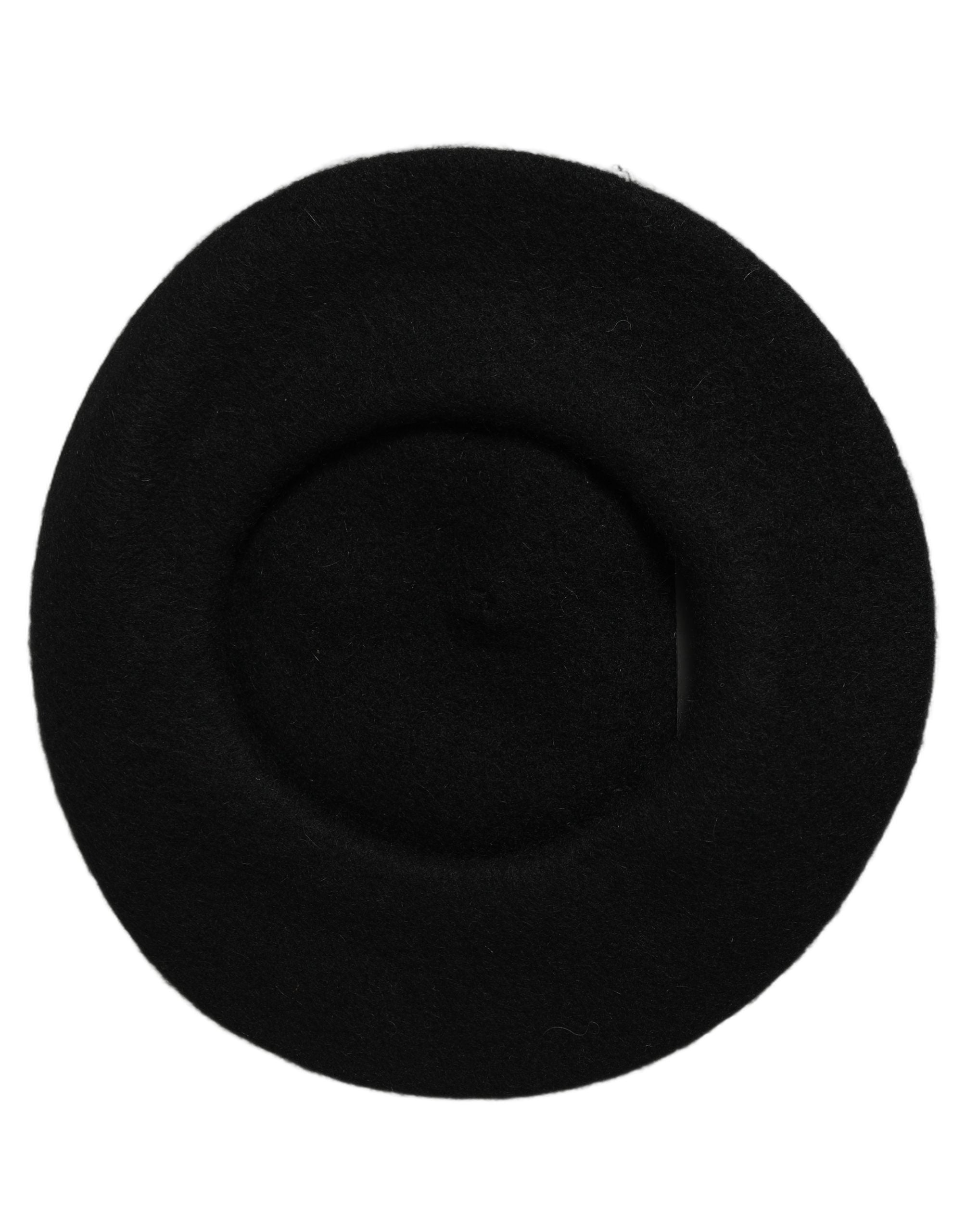 Dolce & Gabbana Black Wool French Style Beret Capello Women's Hat