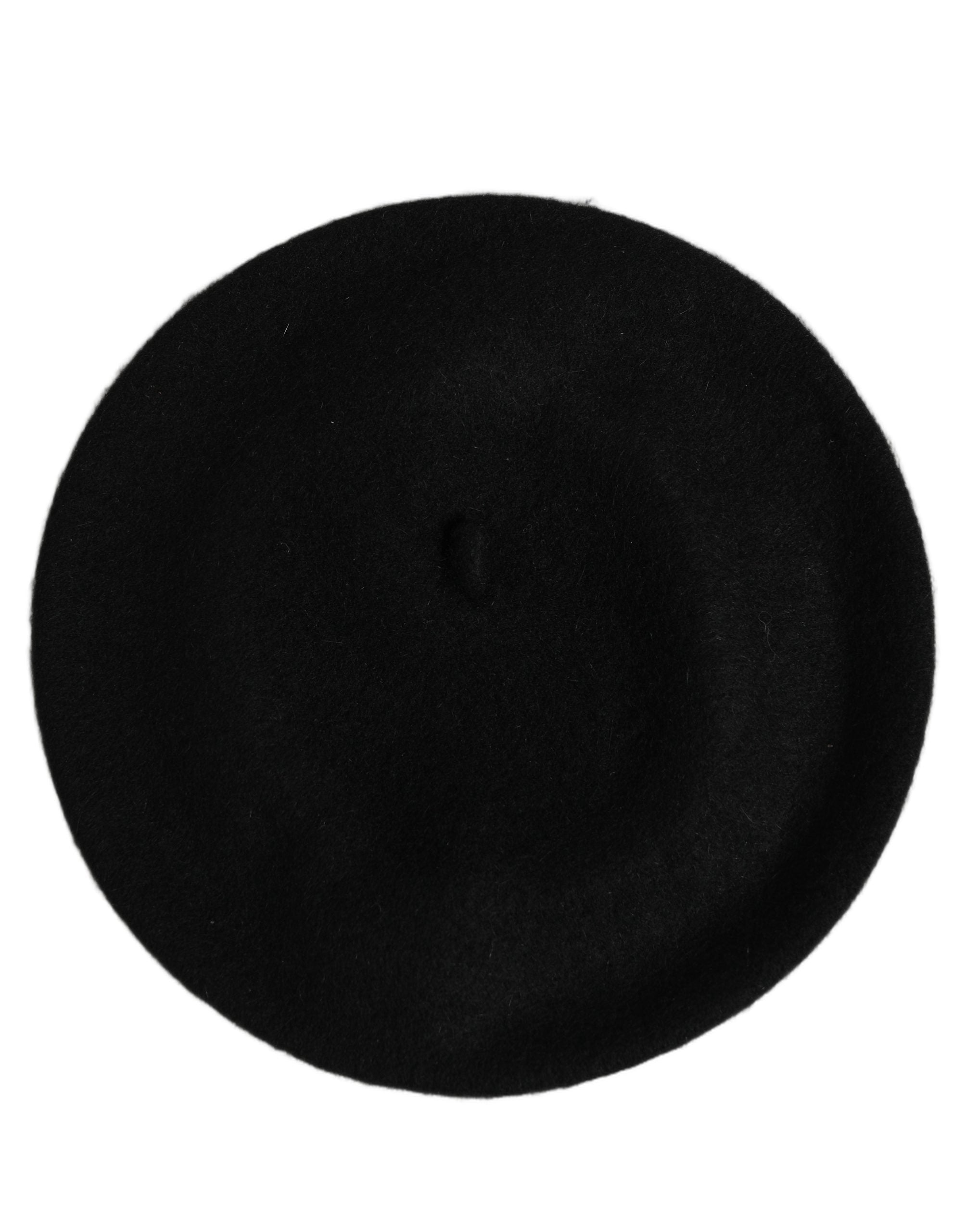 Dolce & Gabbana Black Wool French Style Beret Capello Women's Hat