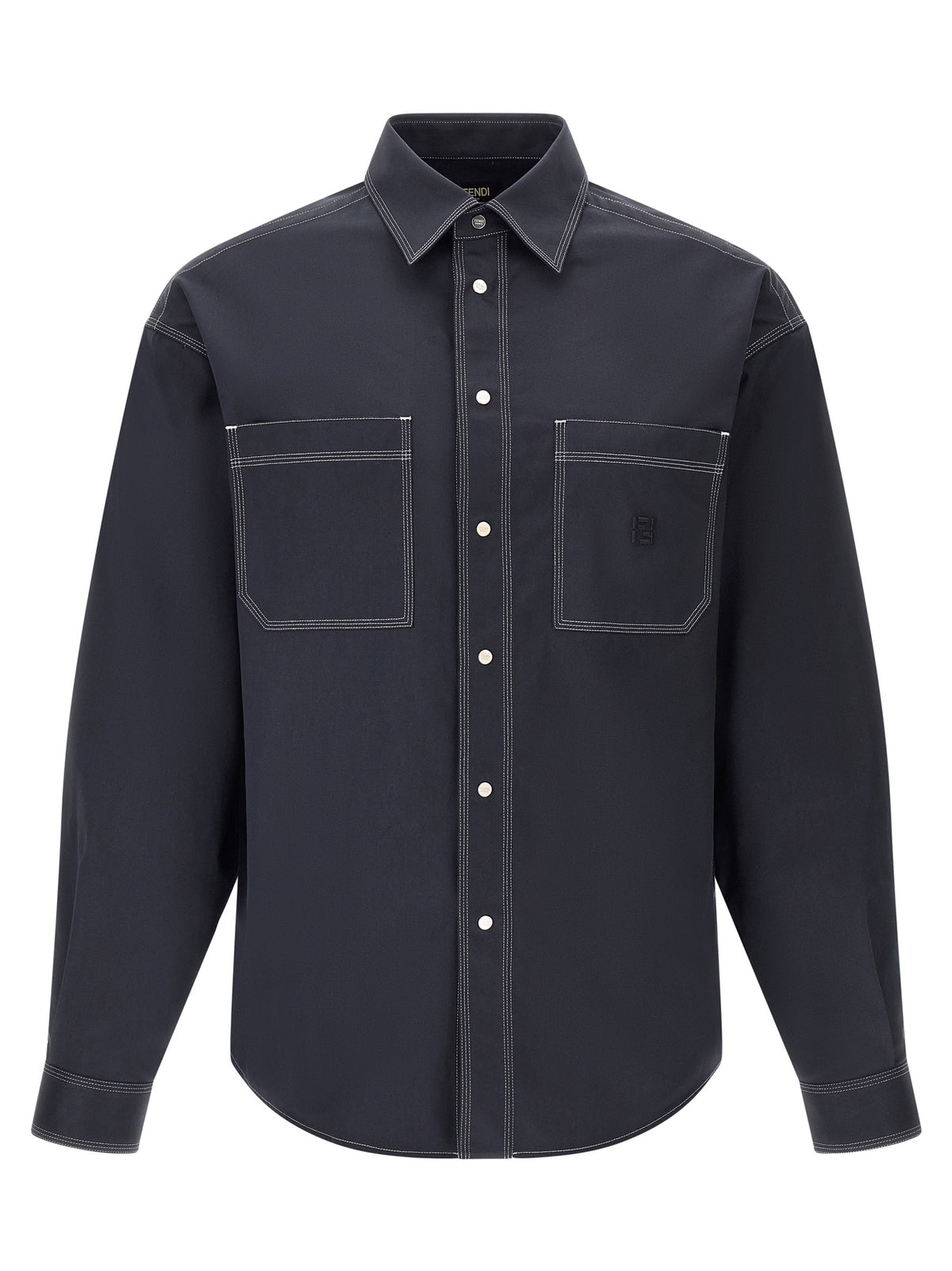 Fendi Blue Cotton Men's Blouse