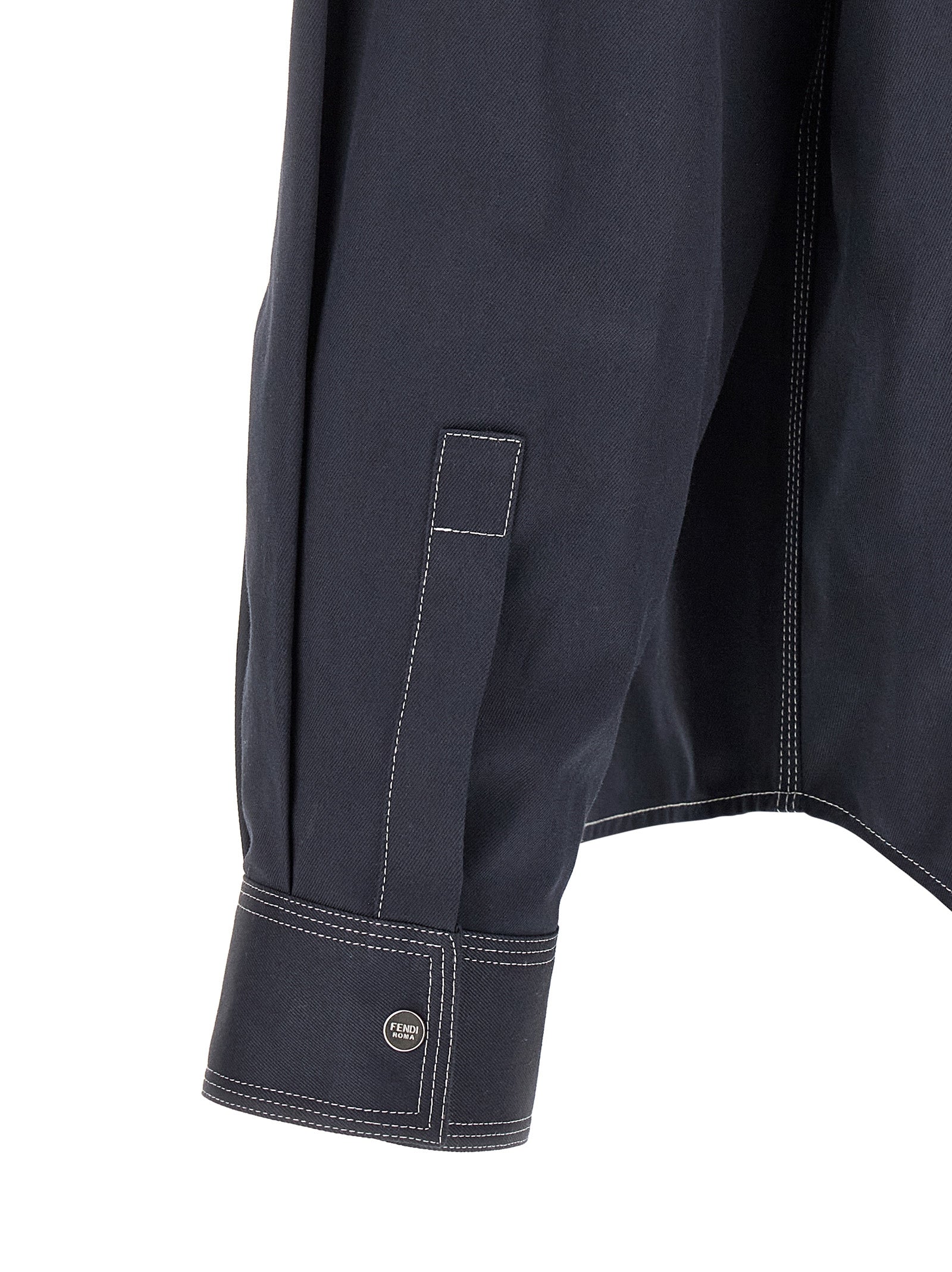 Fendi Blue Cotton Men's Blouse