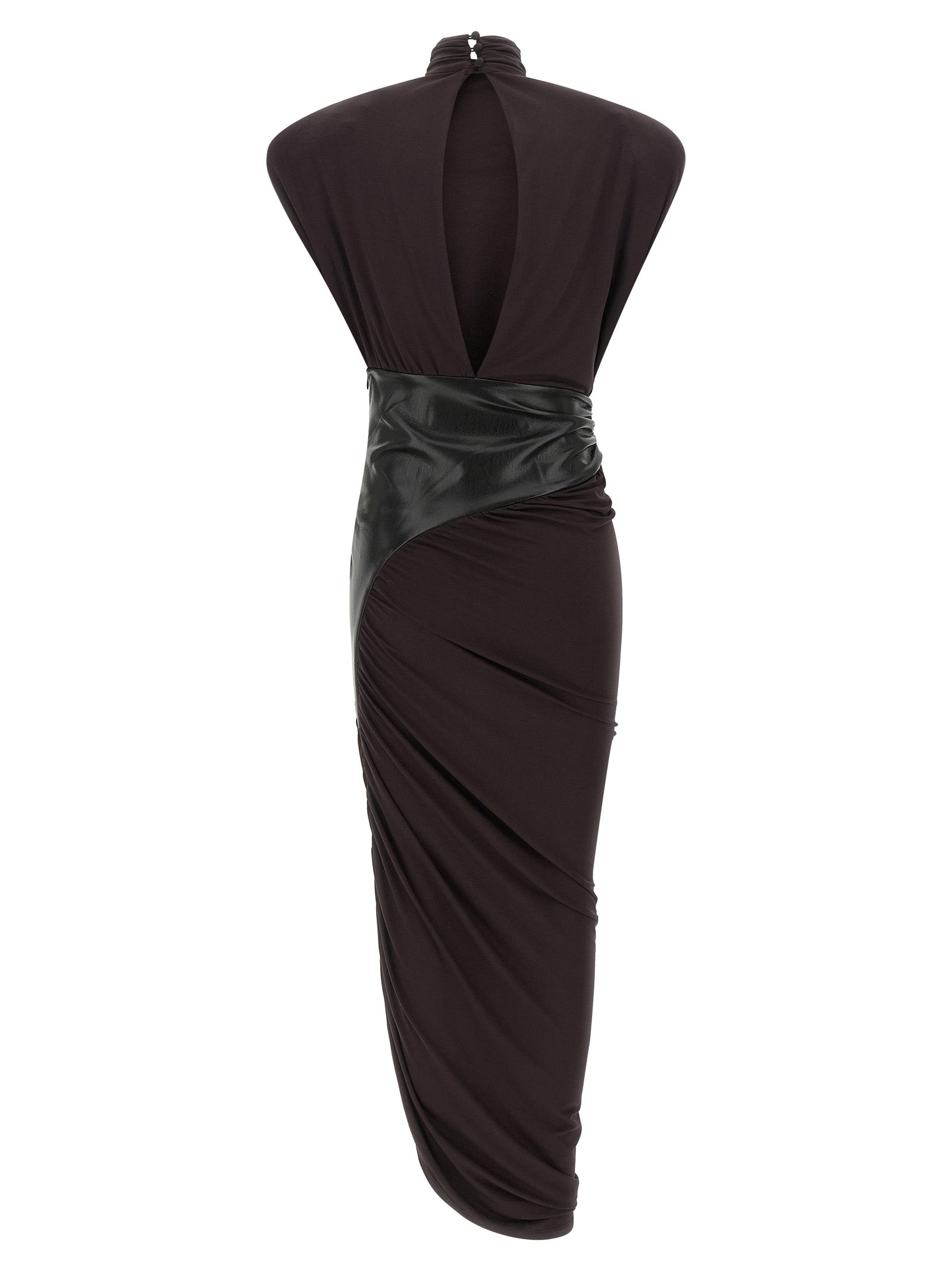 The Andamane Bordeaux Viscose Midi Women's Dress