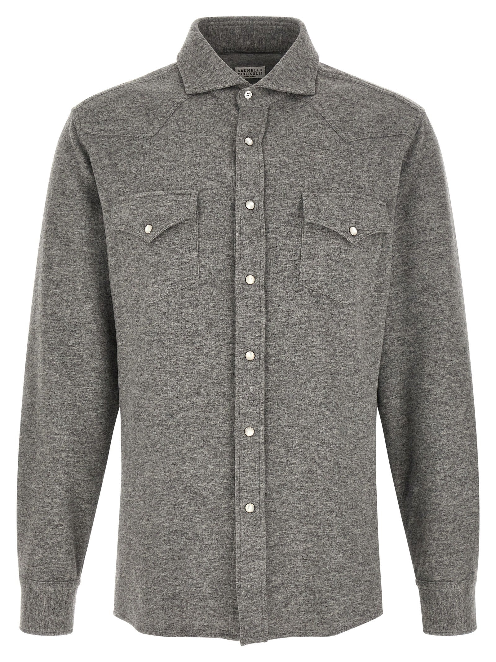 Brunello Cucinelli Gray Cashmere Men's Blouse