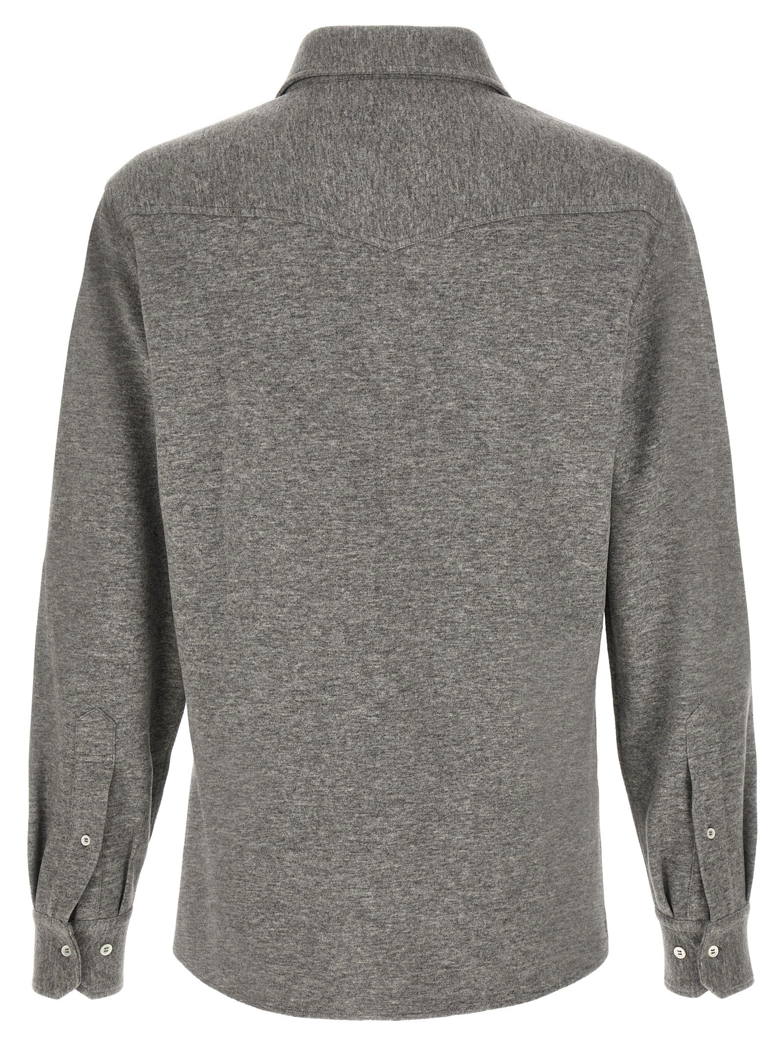 Brunello Cucinelli Gray Cashmere Men's Blouse