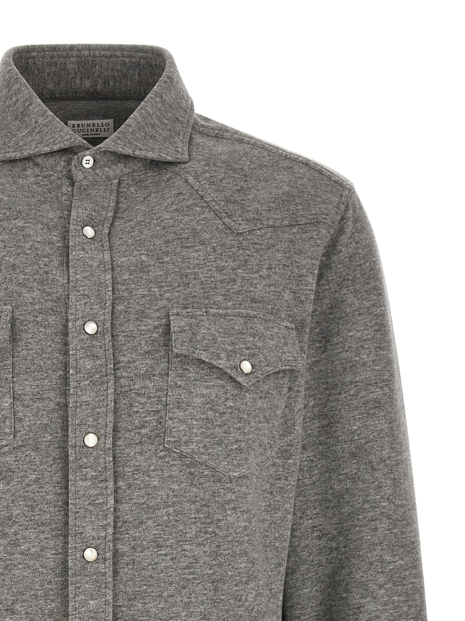 Brunello Cucinelli Gray Cashmere Men's Blouse