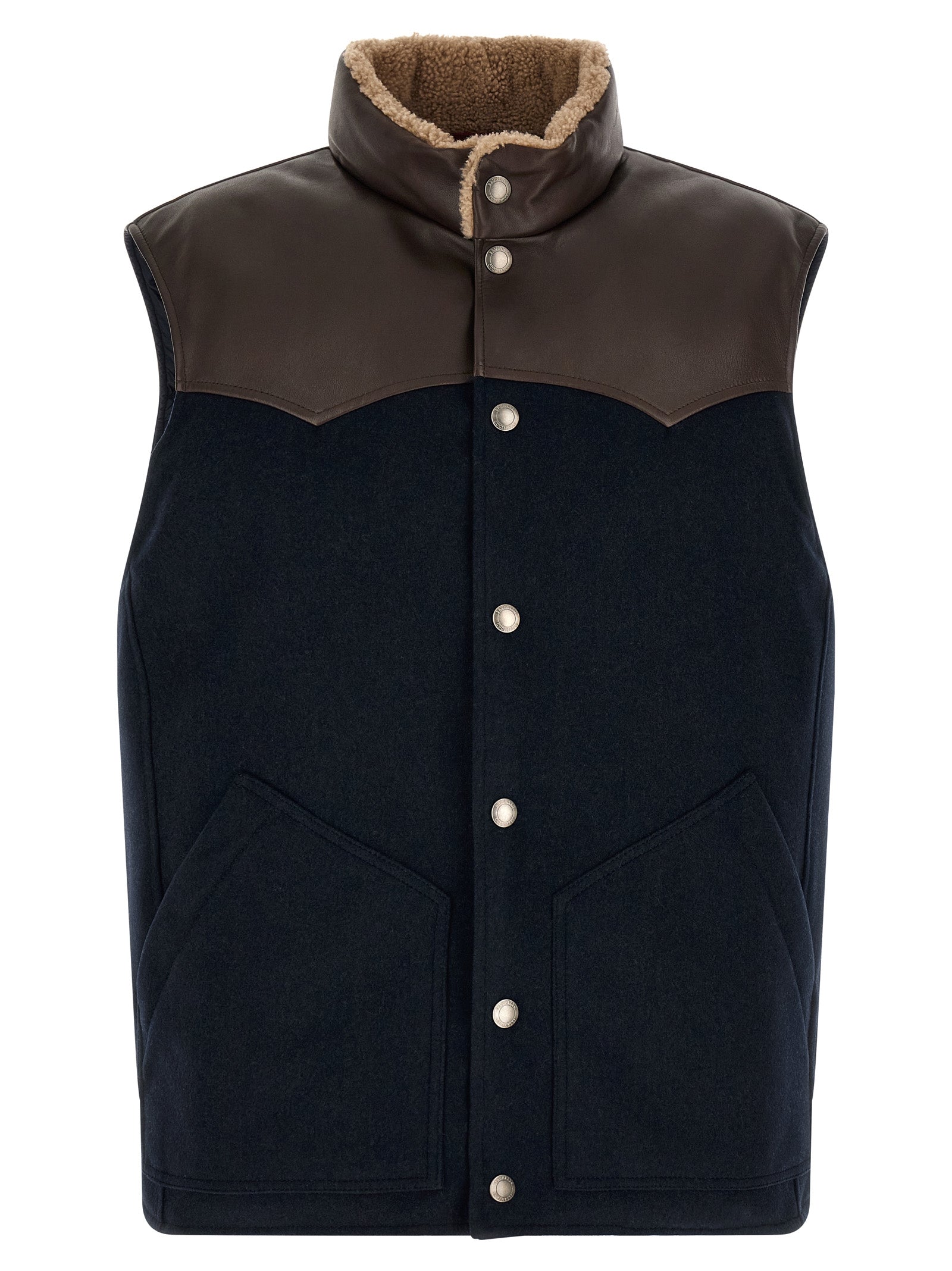 Brunello Cucinelli Blue Wool Sleeveless Men's Jacket