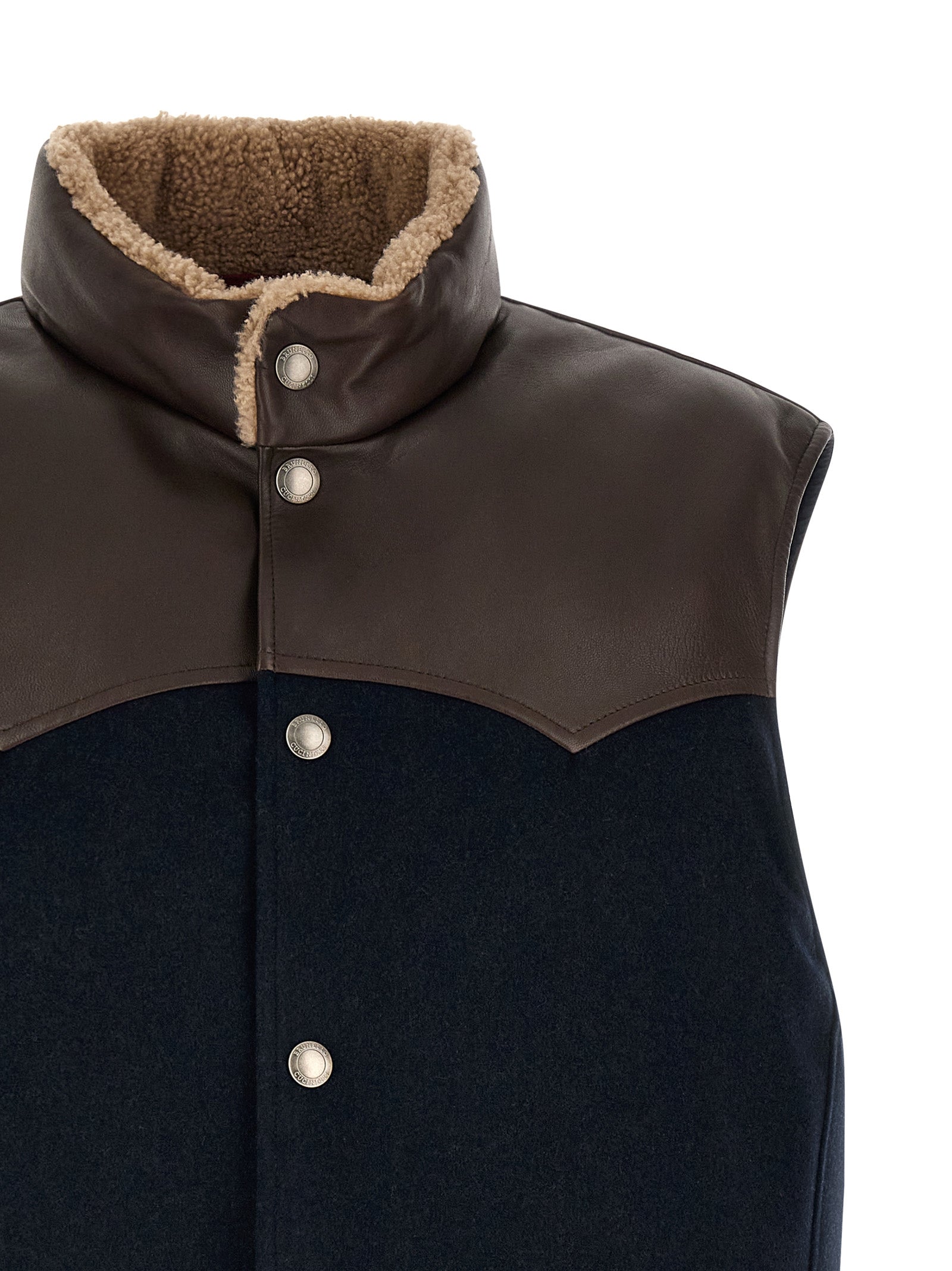 Brunello Cucinelli Blue Wool Sleeveless Men's Jacket