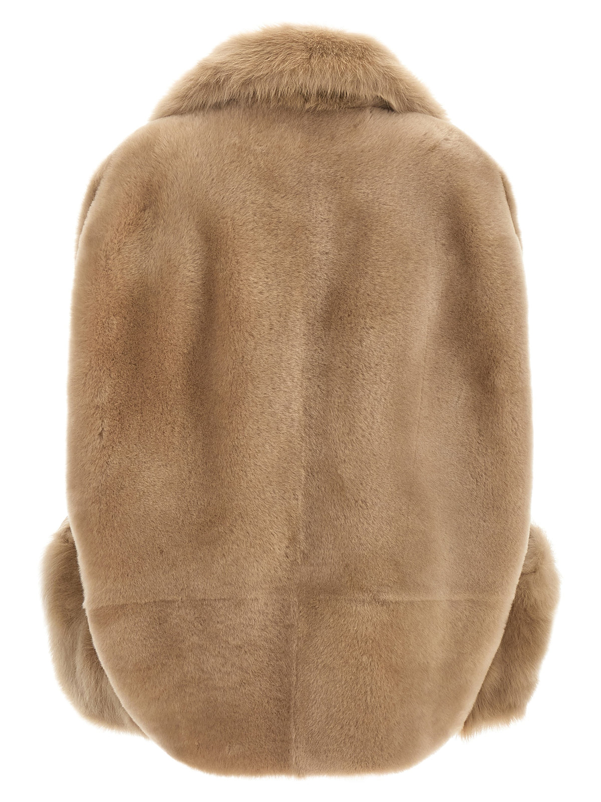 BLANCHA Beige Lamb Fur Sleeveless Women's Jacket