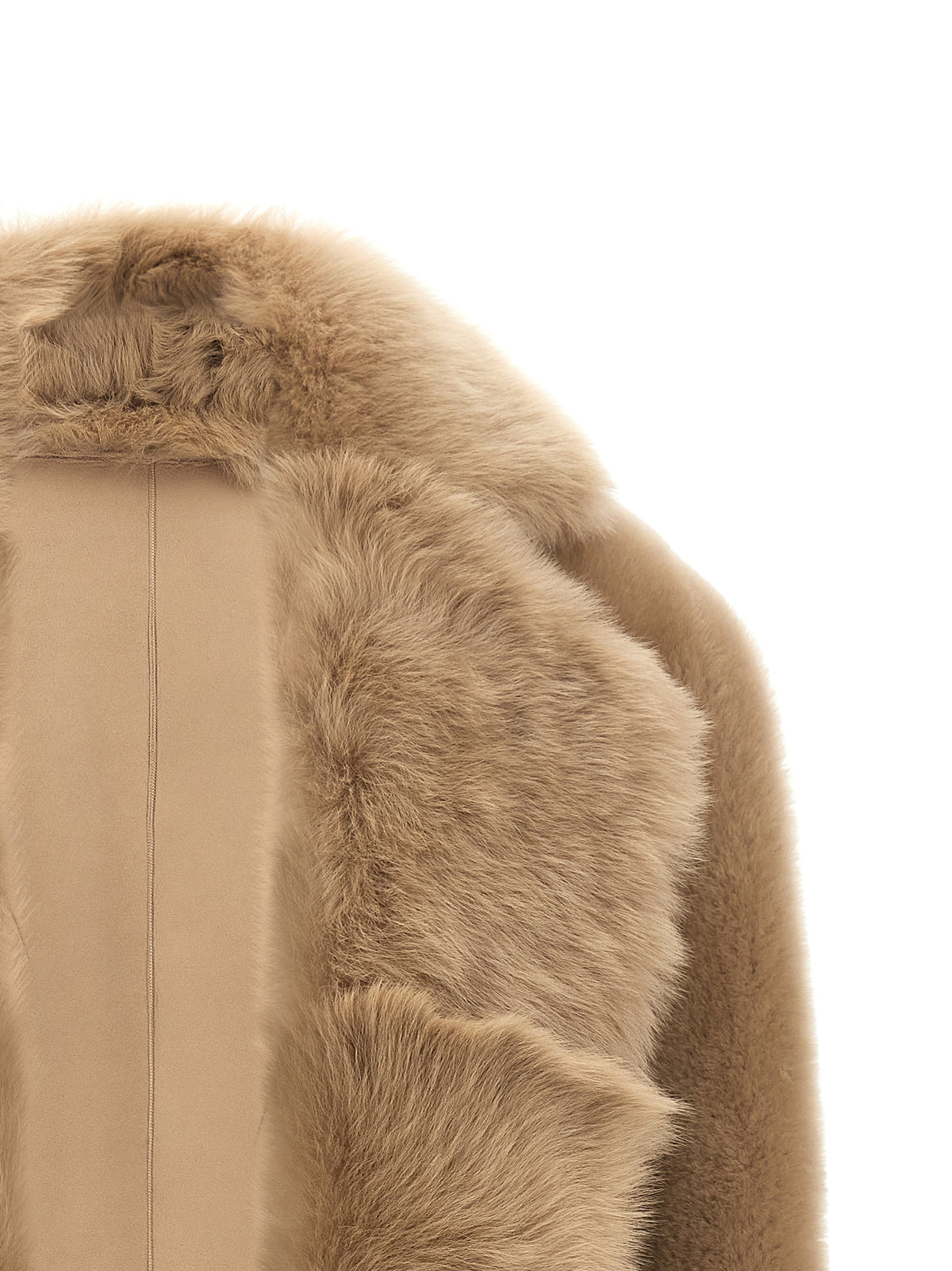 BLANCHA Beige Lamb Fur Sleeveless Women's Jacket