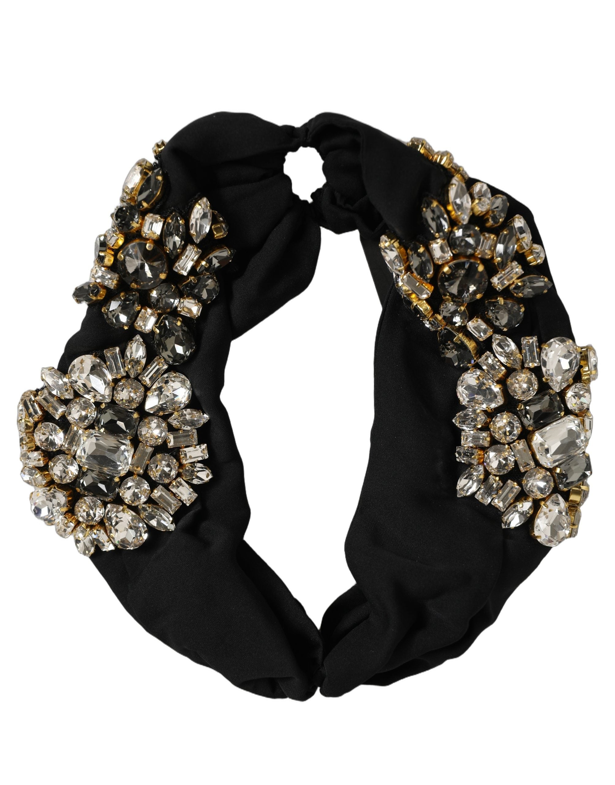 Dolce & Gabbana Black Silk Crystal Embellishment One Size Women's Headband